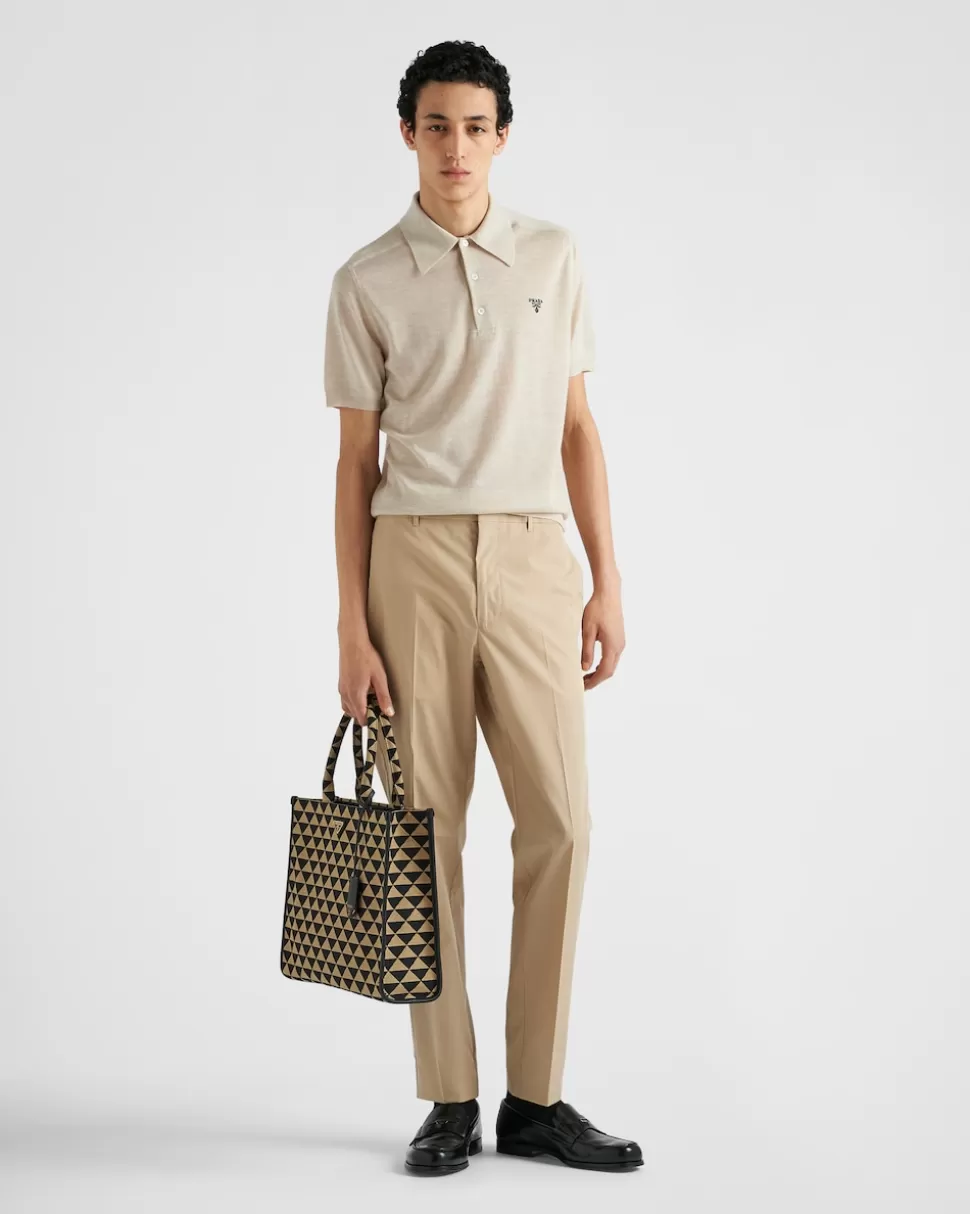 Flash Sale Prada Poloshirt Aus Kaschmir Blau