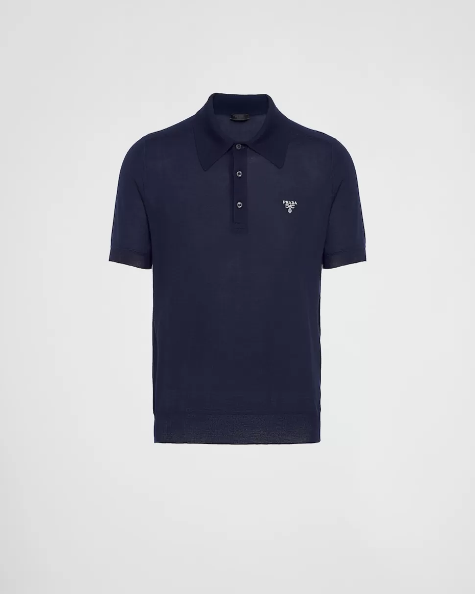 Hot Prada Poloshirt Aus Kaschmir Blau