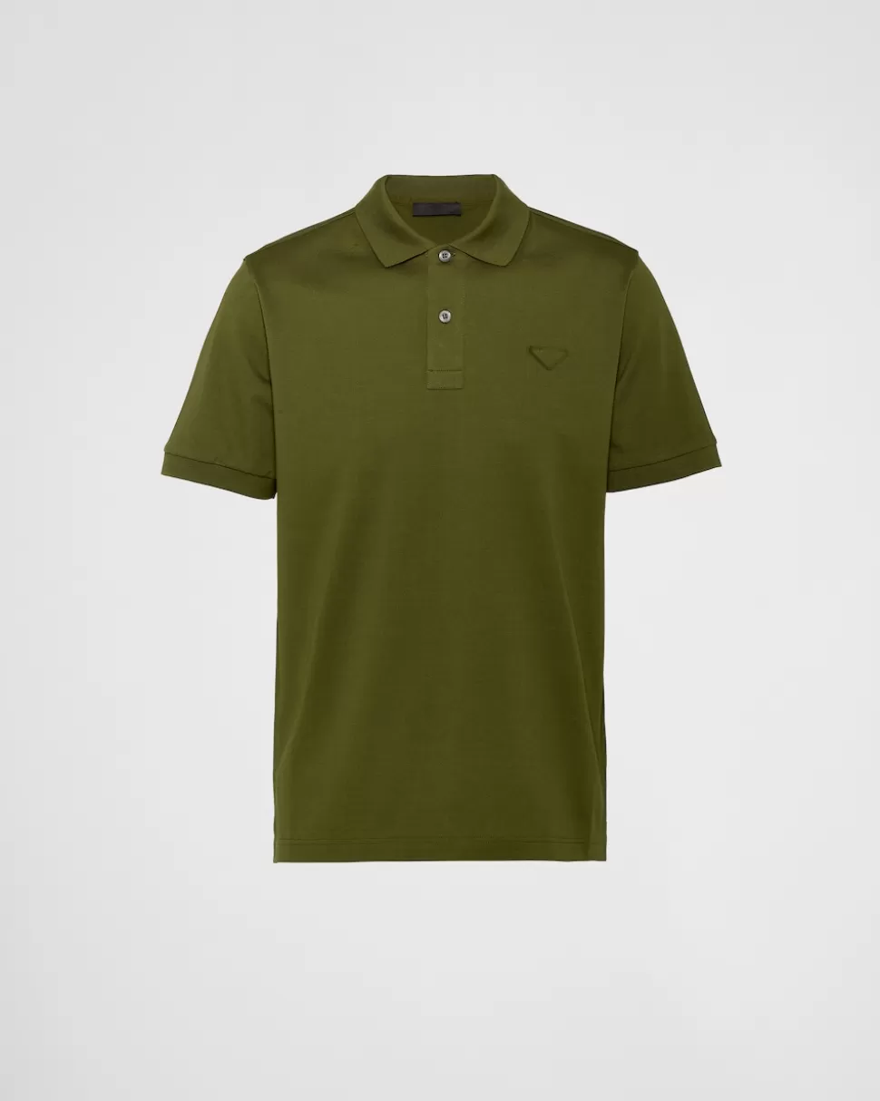Shop Prada Poloshirt Aus Piqué Hellblau