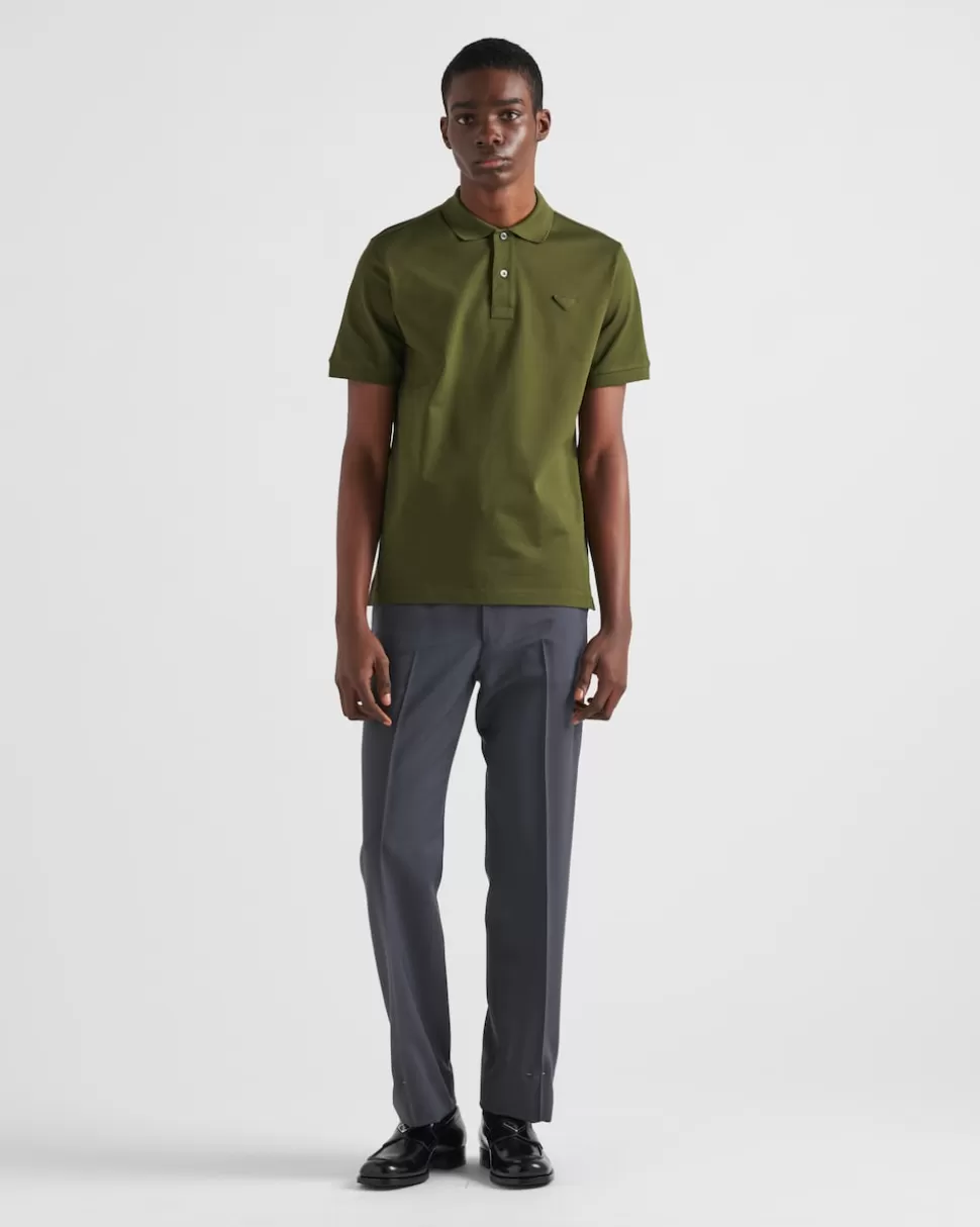 Shop Prada Poloshirt Aus Piqué Hellblau
