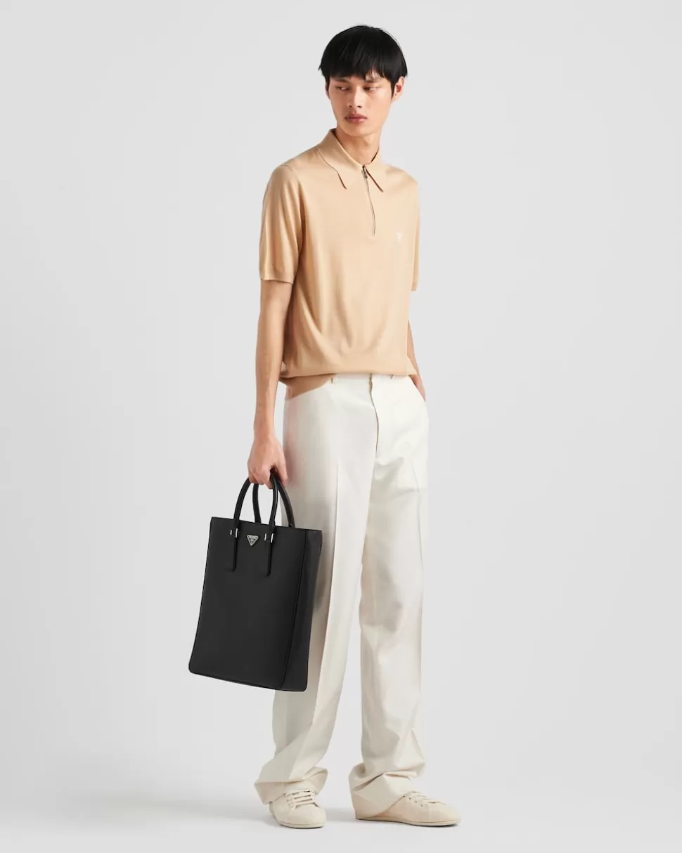 Shop Prada Poloshirt Aus Superfine-wool Burgunderrot