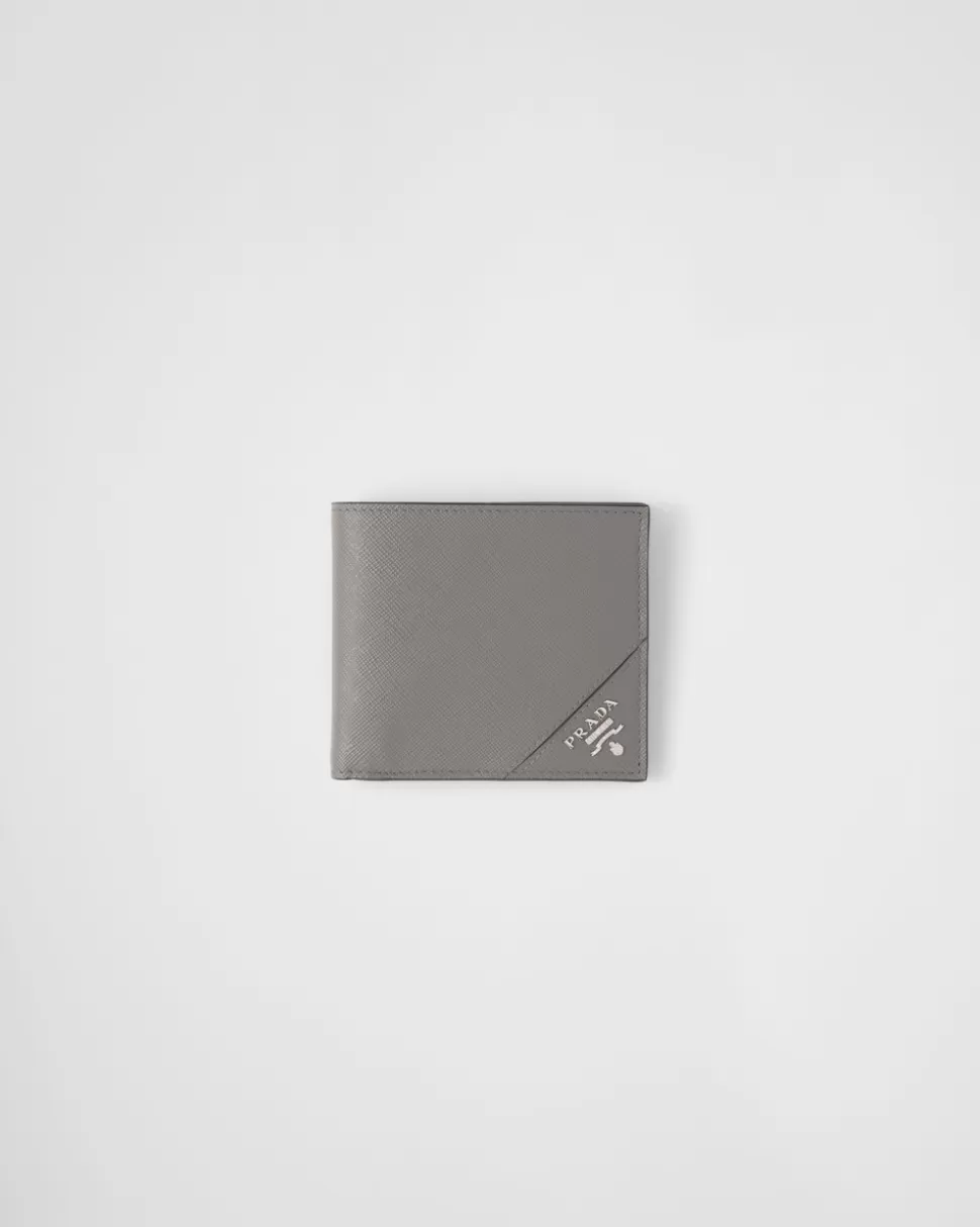 Outlet Prada Portemonnaie Aus Leder Schwarz