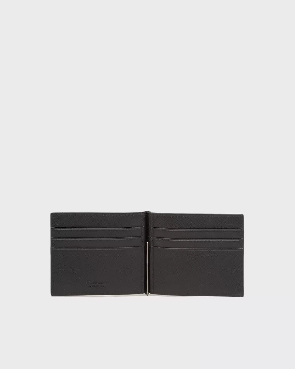 Outlet Prada Portemonnaie Aus Leder Schwarz
