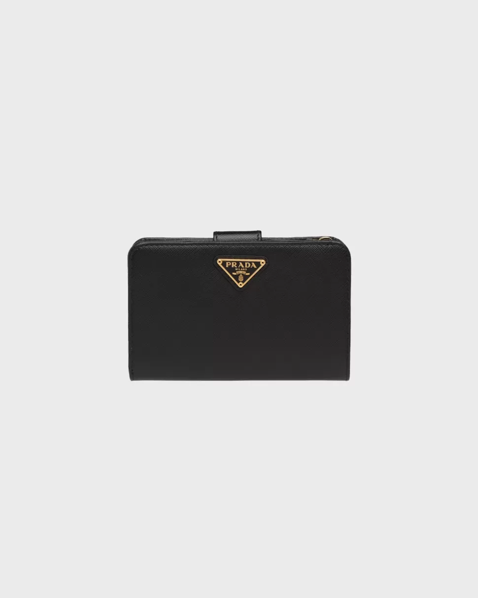 Best Sale Prada Portemonnaie Aus Saffiano Leder Schwarz