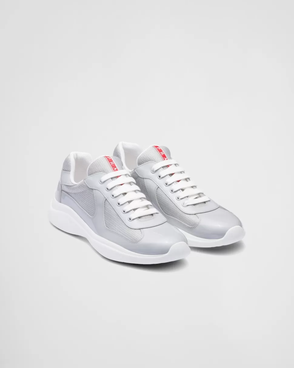 Store Prada America’s Cup Sneaker Aus Lackleder Und Funktionsgewebe Schwarz