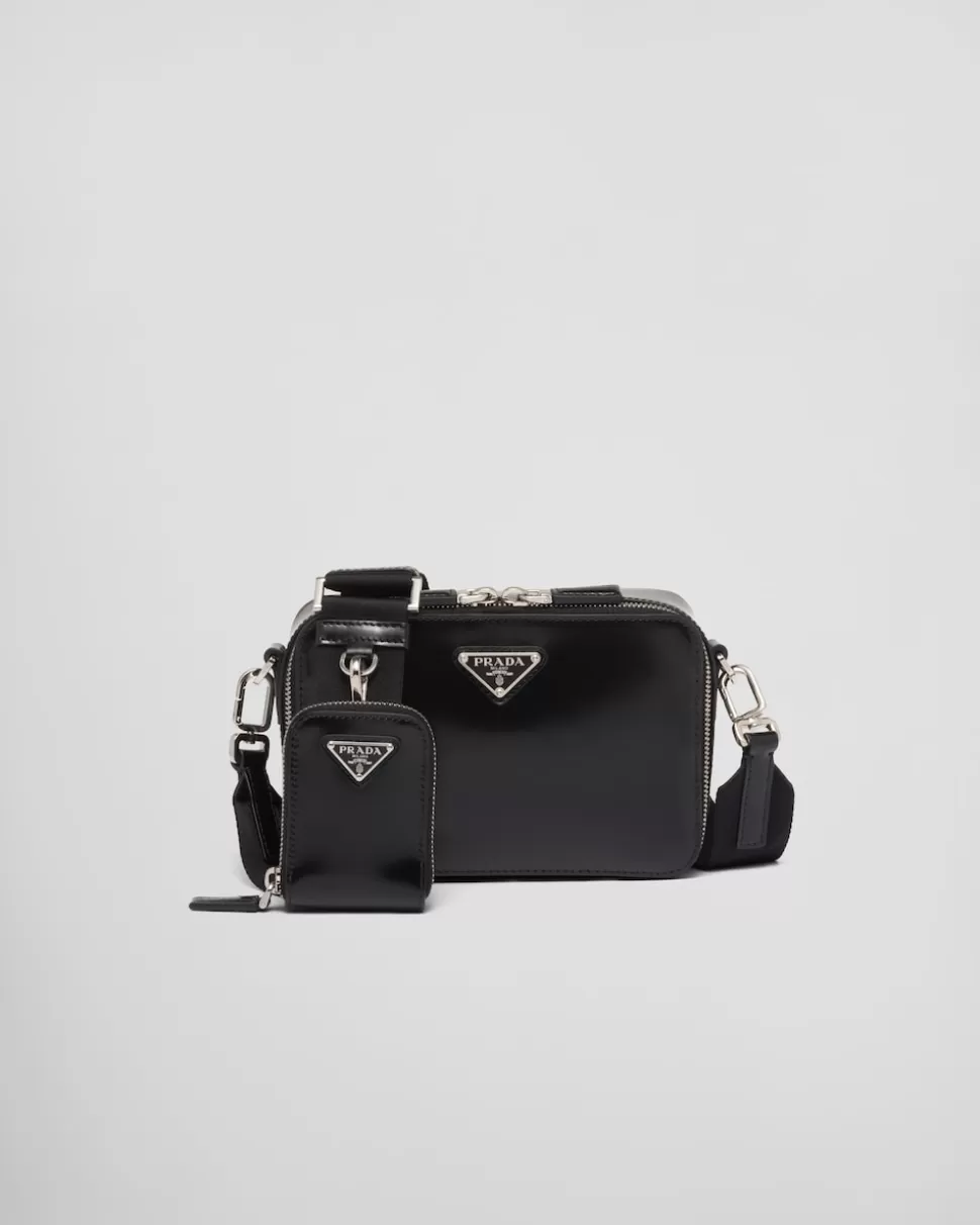 Sale Prada Brique Tasche Aus Leder Schwarz