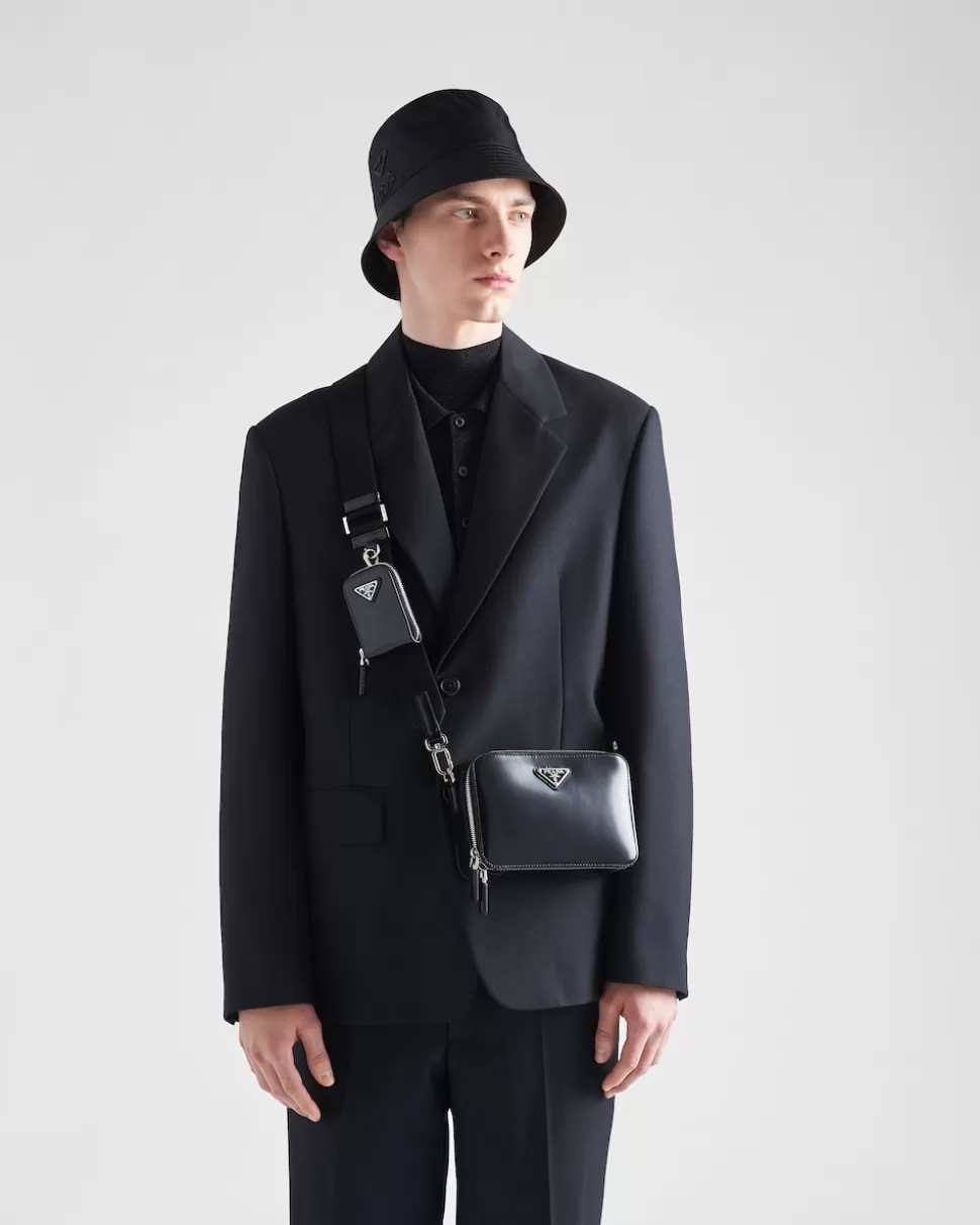 Sale Prada Brique Tasche Aus Leder Schwarz