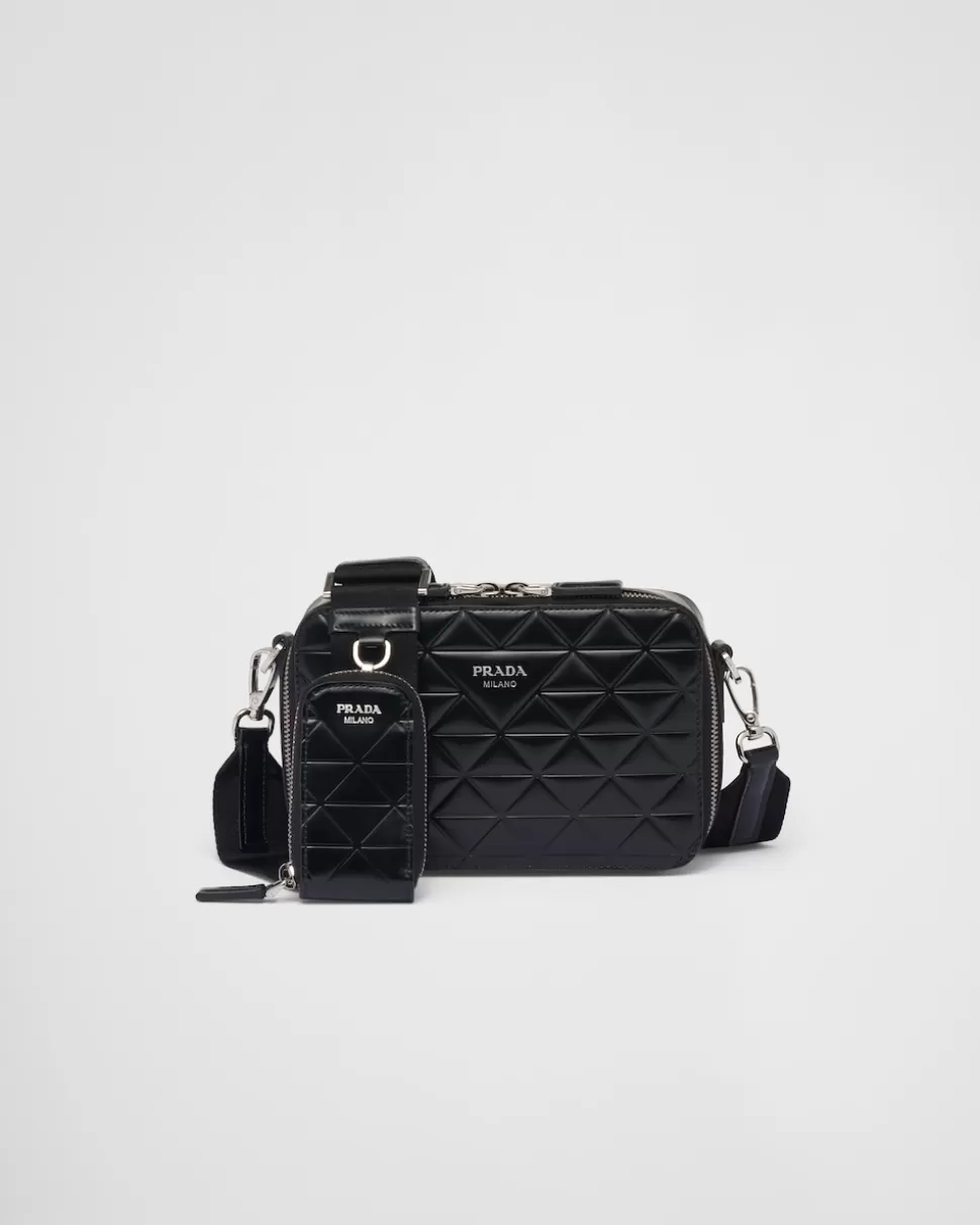Fashion Prada Brique Tasche Aus Leder Schwarz