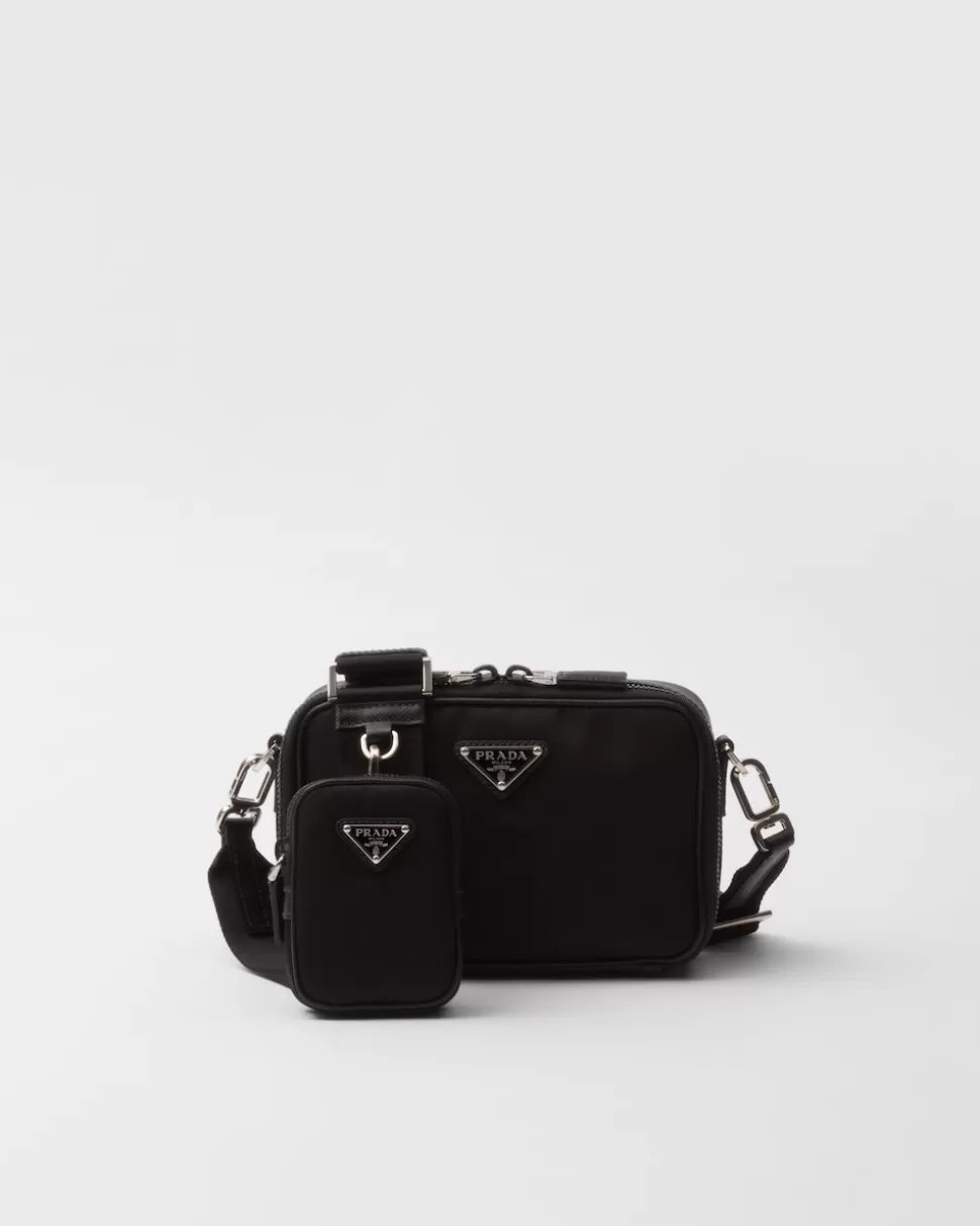 Flash Sale Prada Brique Tasche Aus Re-nylon Und Saffiano-leder Schwarz