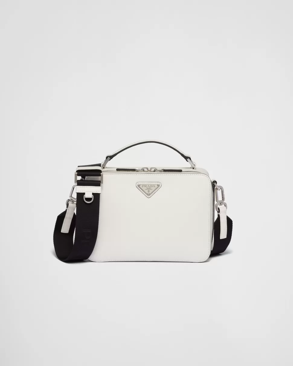 Store Prada Brique Tasche Aus Saffiano-leder Schwarz