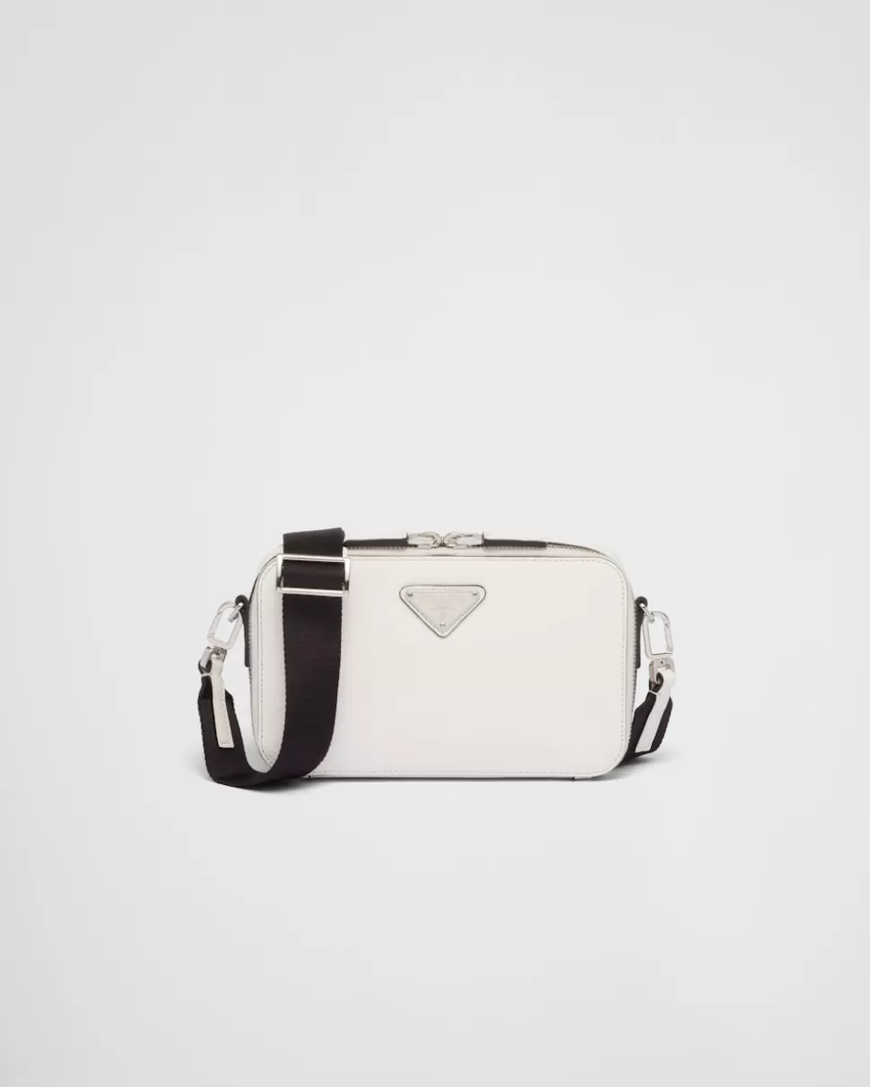 Shop Prada Brique Tasche Aus Saffiano-leder Schwarz