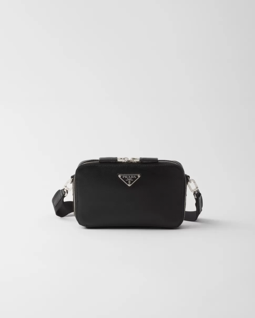Store Prada Brique Tasche Aus Saffiano-leder Schwarz