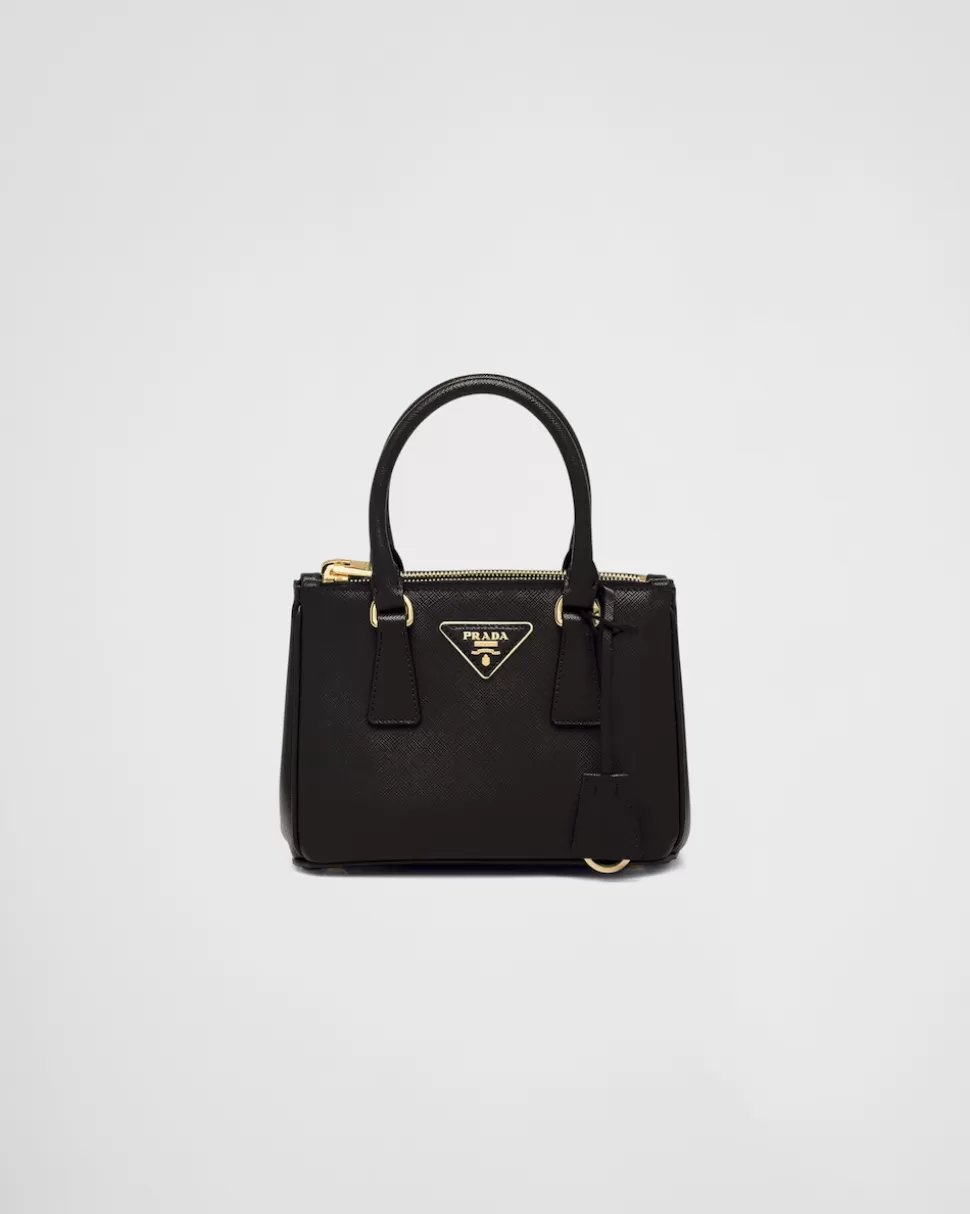New Prada Galleria Mini Bag Aus Saffiano-leder Schwarz
