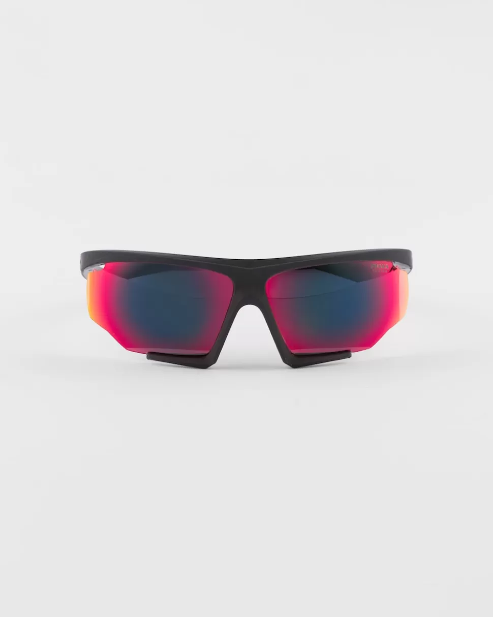 Sale Prada Linea Rossa Impavid Sonnenbrille RotSchillerndeLinsen