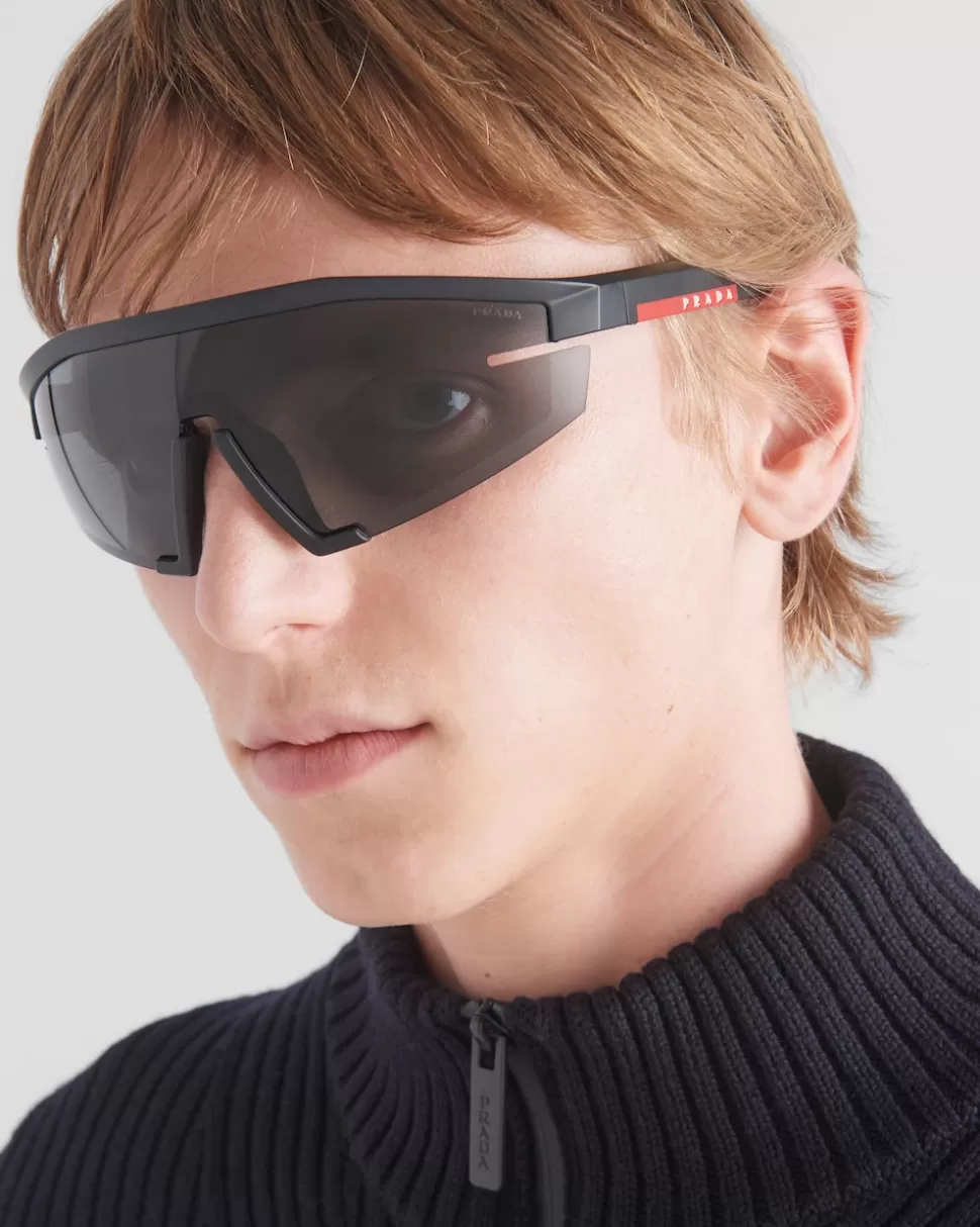 Outlet Prada Linea Rossa Impavid Sonnenbrille GläserInSchiefergrau