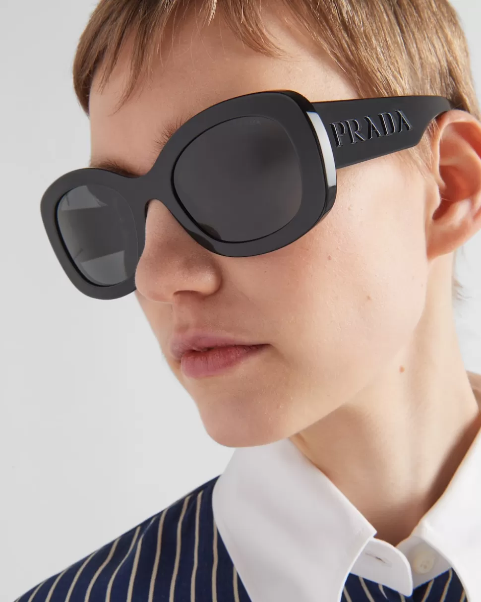 Flash Sale Prada Logo Sonnenbrille GläserInSchiefergrau