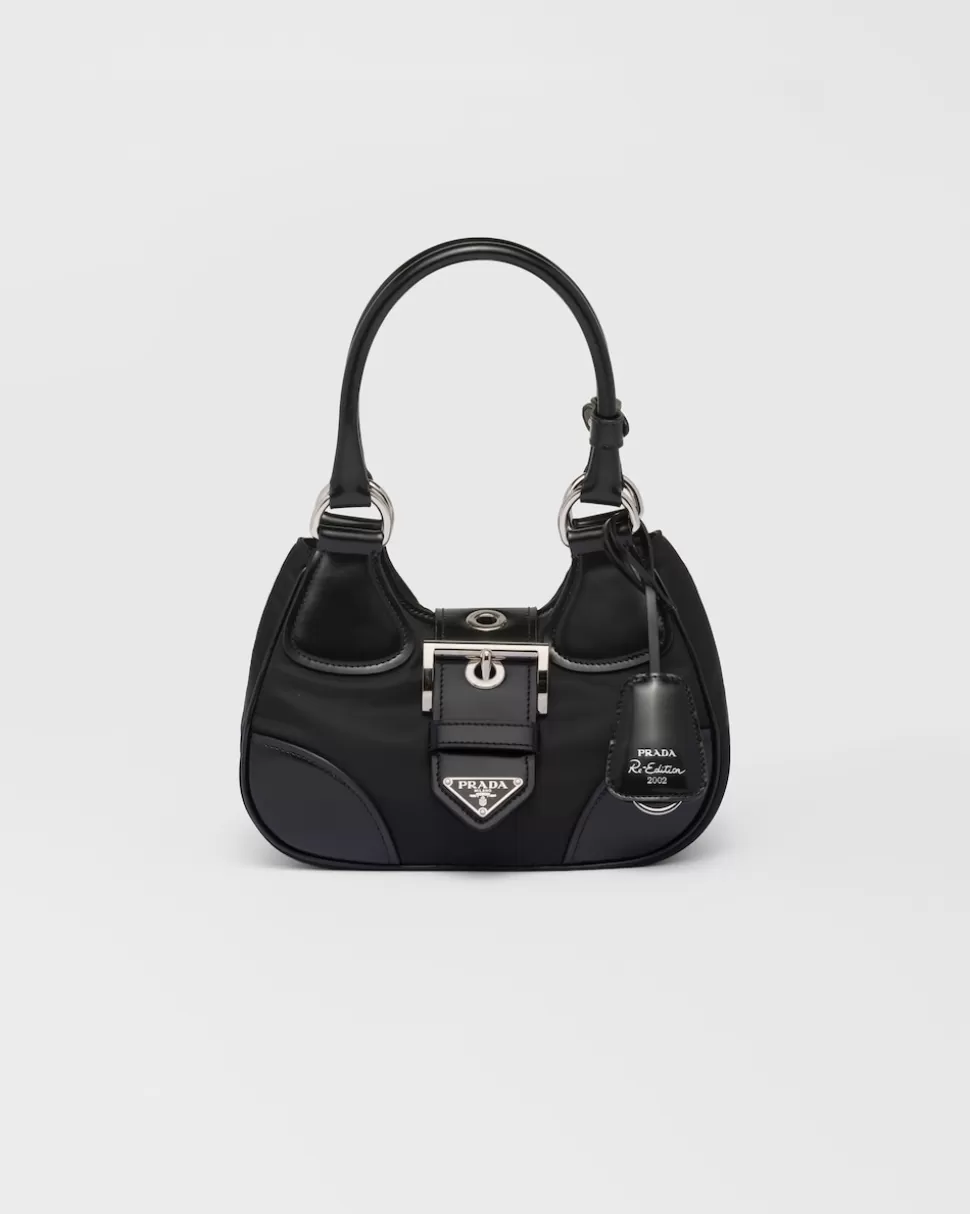Store Prada Moon Tasche Aus Re-nylon Und Leder Schwarz