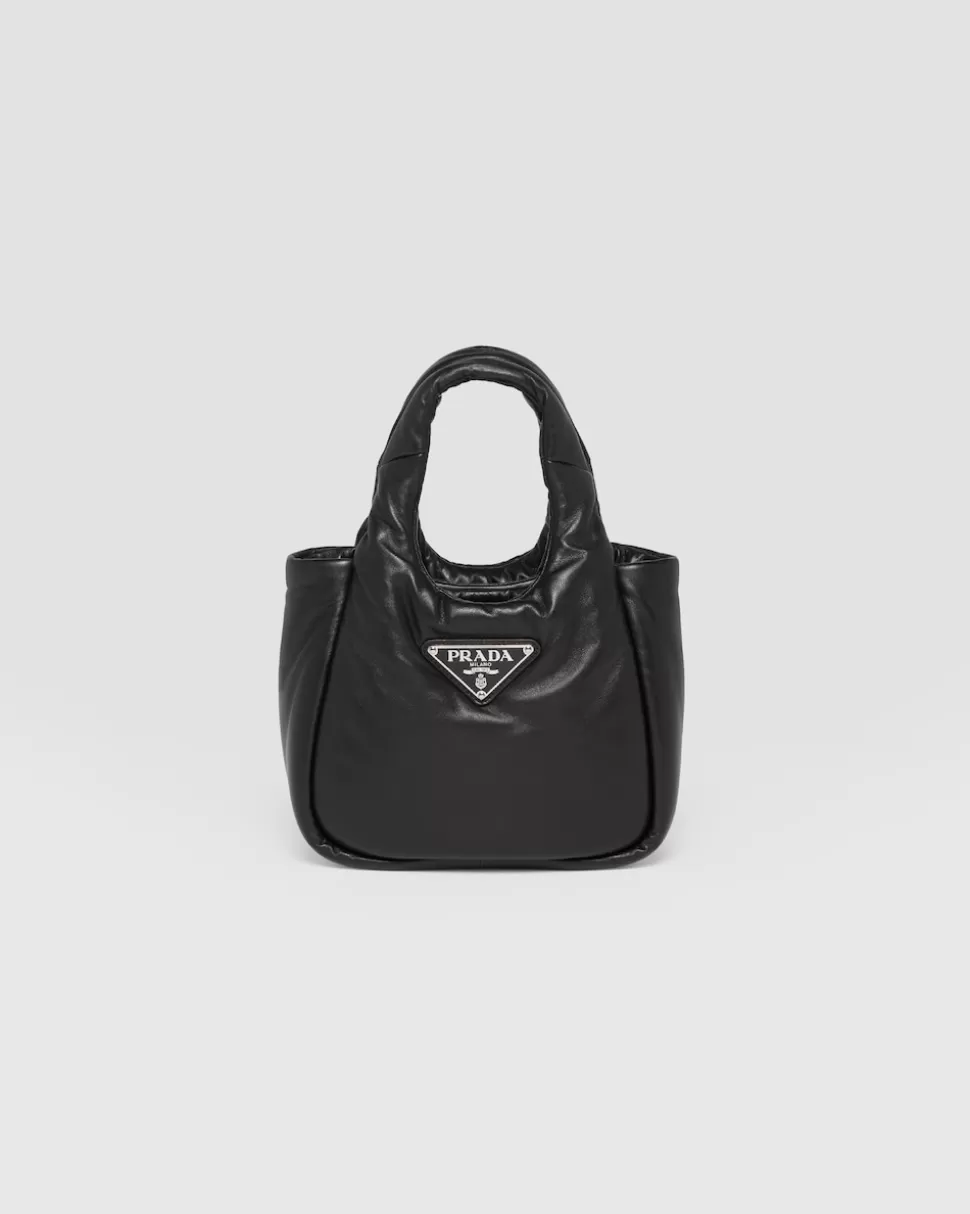Store Prada Soft Mini-handtasche Aus Gepolstertem Nappa-leder Schwarz