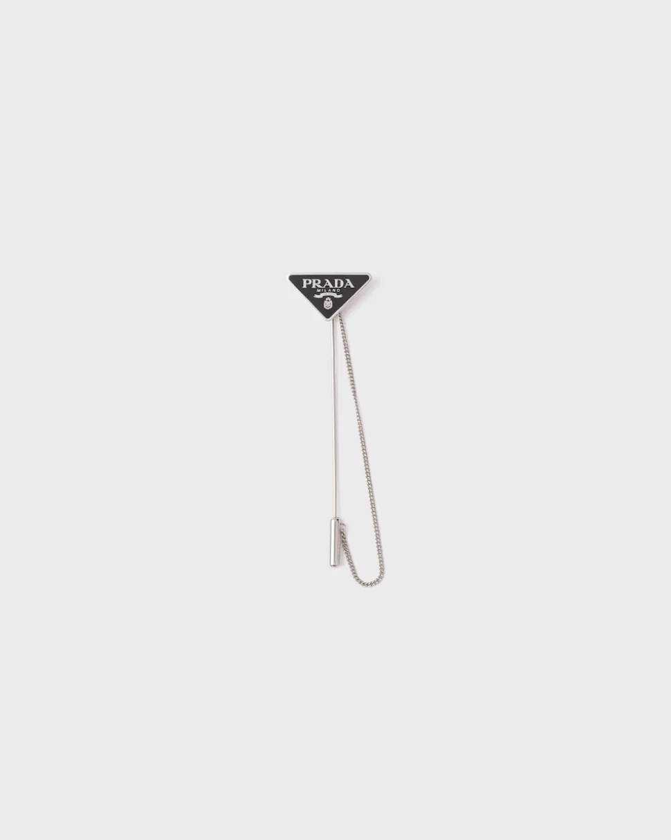 Online Prada Symbole Brosche Schwarz