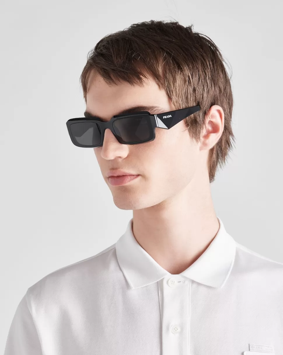 Online Prada Symbole Sonnenbrille SchiefergraueGläser