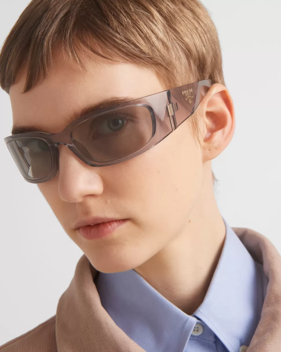 Clearance Prada Symbole Sonnenbrille HellgraueGläser