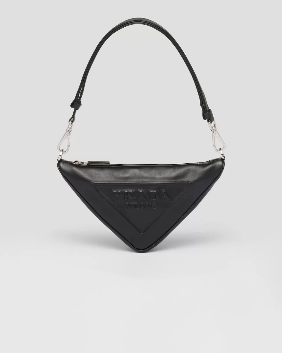 Fashion Prada Triangle Mini Bag Aus Leder Schwarz