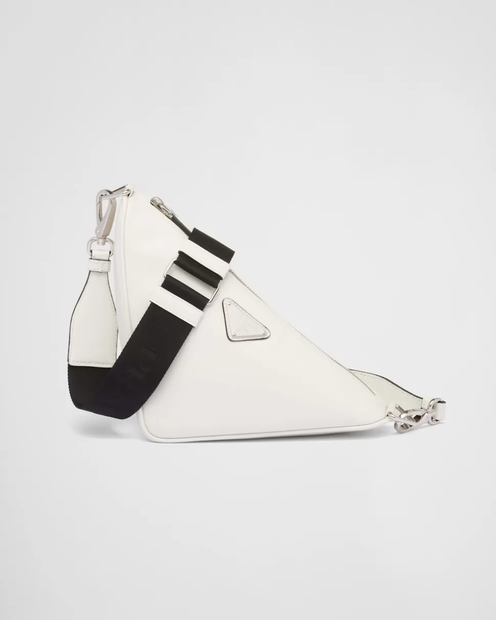Outlet Prada Triangle Tasche Aus Leder Schwarz