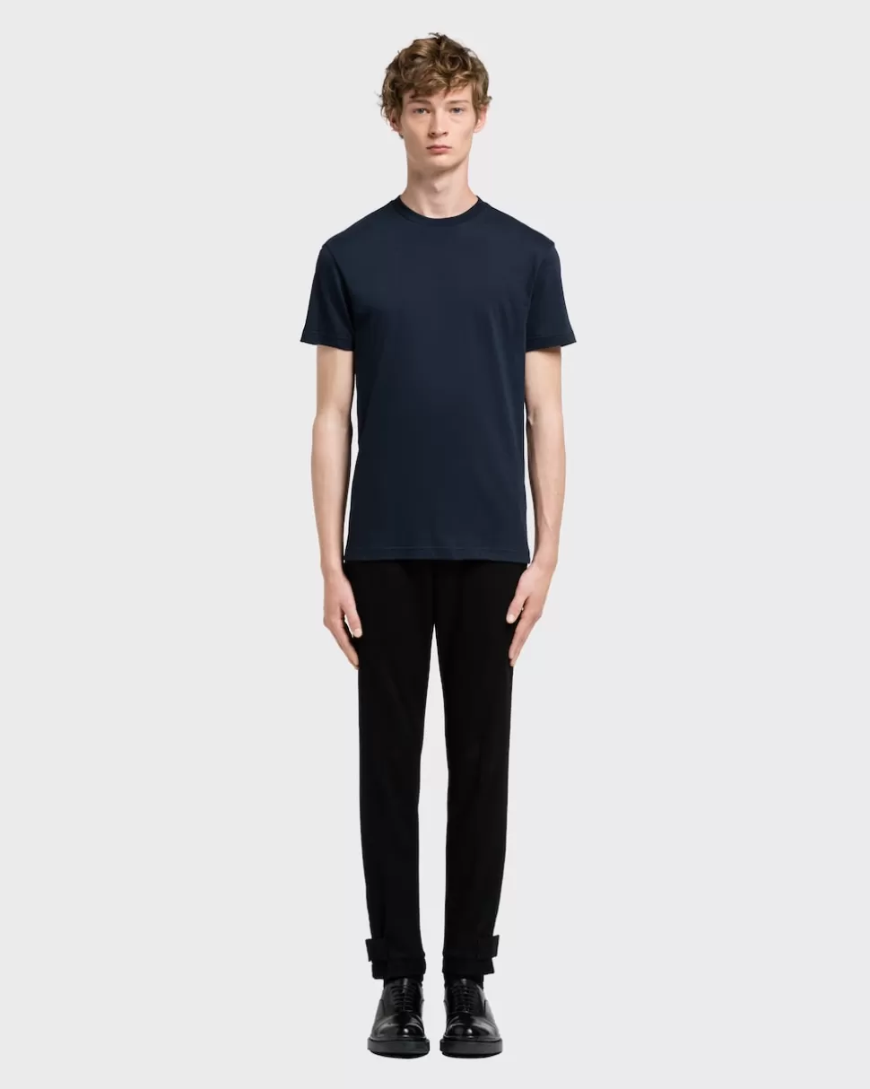 Shop Prada T-shirt Aus Jersey Schwarz