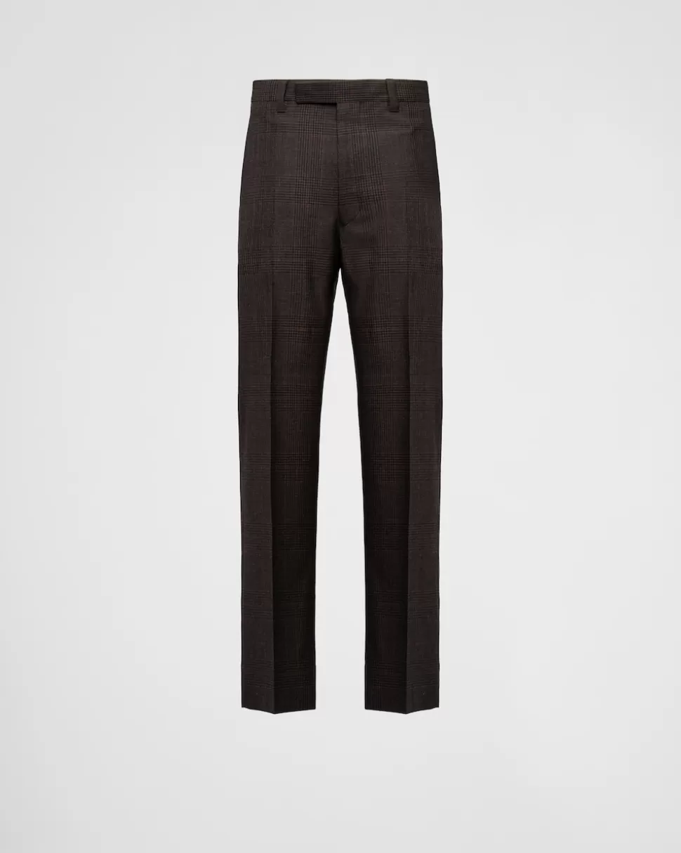 Best Sale Prada Prince-of-wales-hose Ebenholz