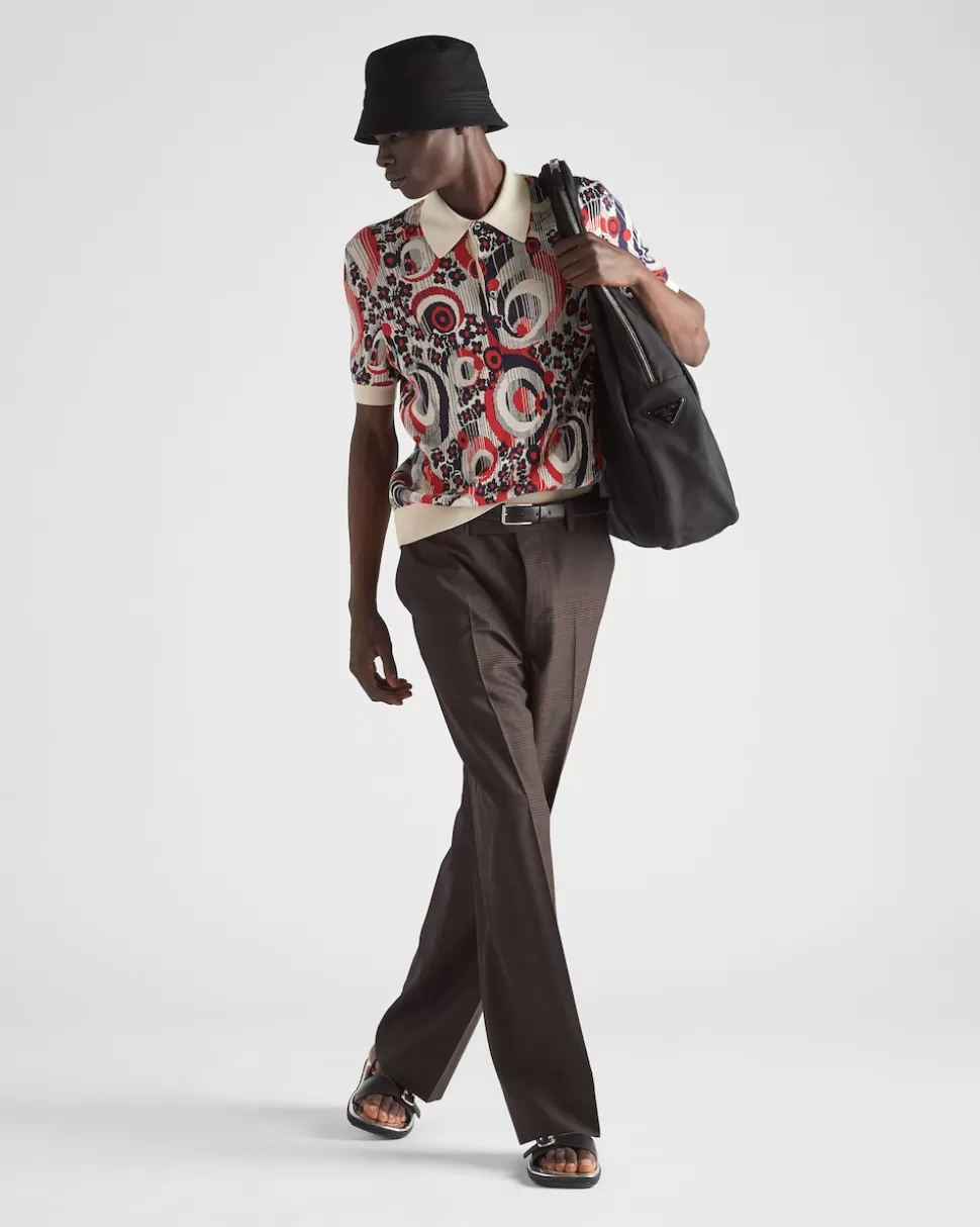 Best Sale Prada Prince-of-wales-hose Ebenholz