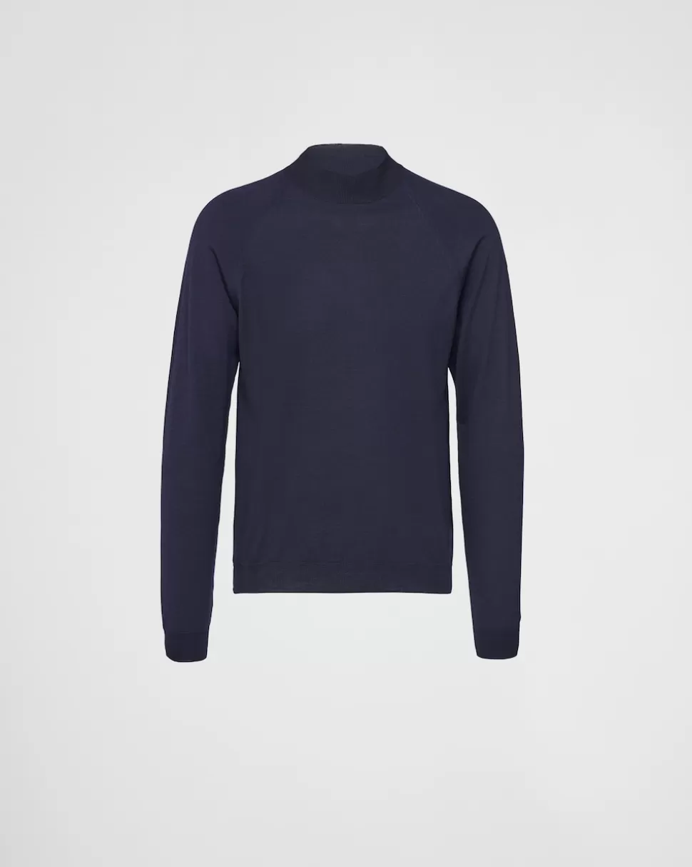Cheap Prada Pullover Aus Kammwolle Mit Rollkragen Schwarz