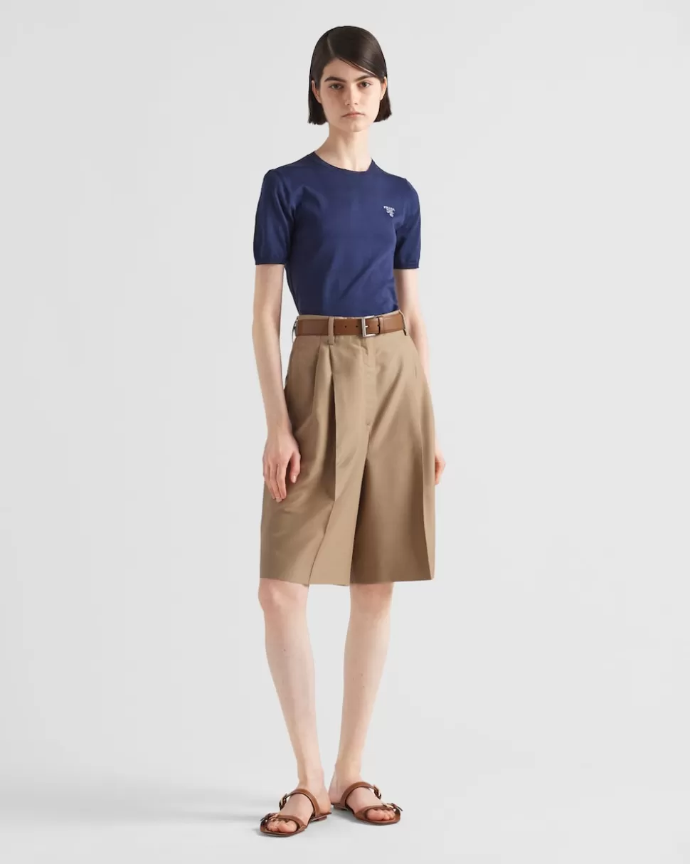Store Prada Pullover Aus Seide Und Baumwolle Blau