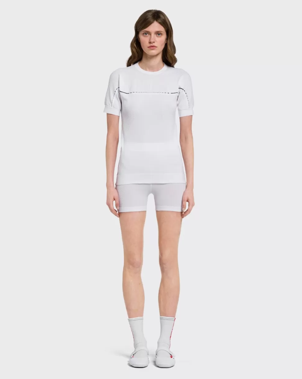 Flash Sale Prada Pullover Aus Soft Rec Polyester Weiss/Schwarz
