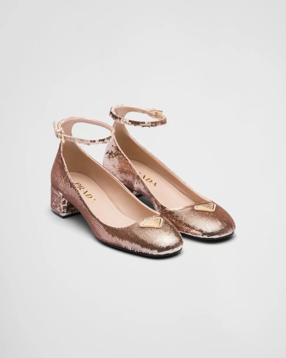Hot Prada Pumps Aus Satin Mit Paillettenbesatz Schwarz