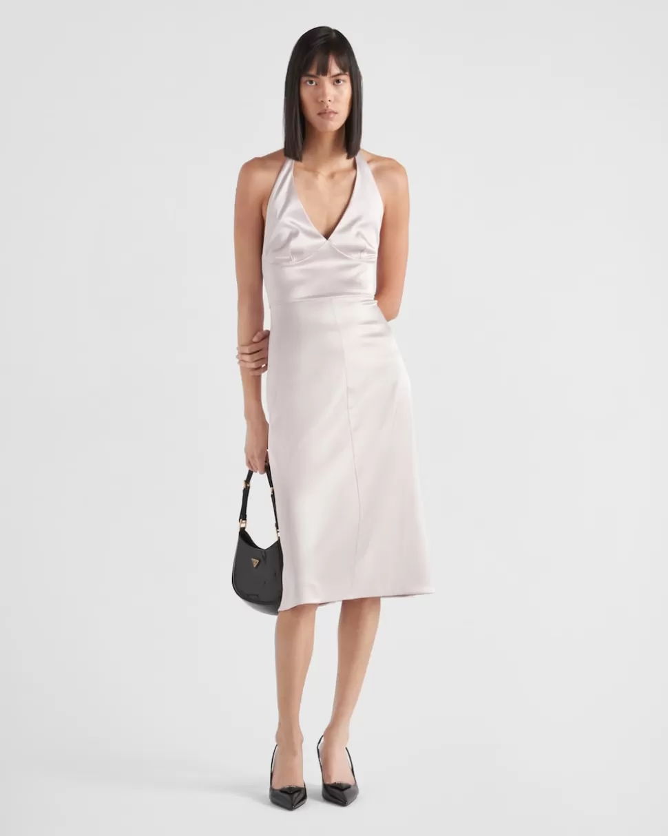 Cheap Prada Re-edition 1995 Neckholder-kleid Aus Satin Opal