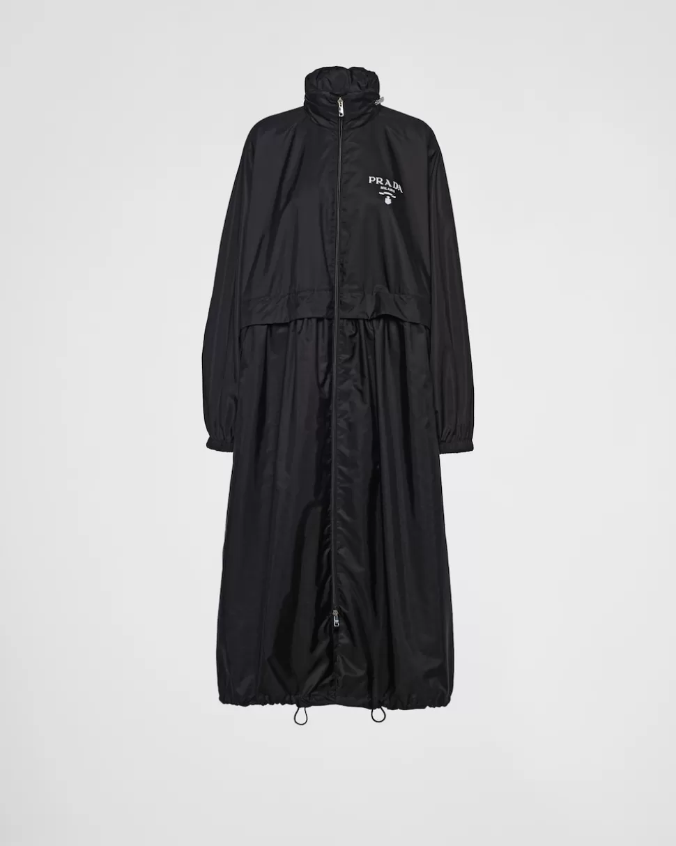 Fashion Prada Regenmantel Aus Re-nylon Schwarz