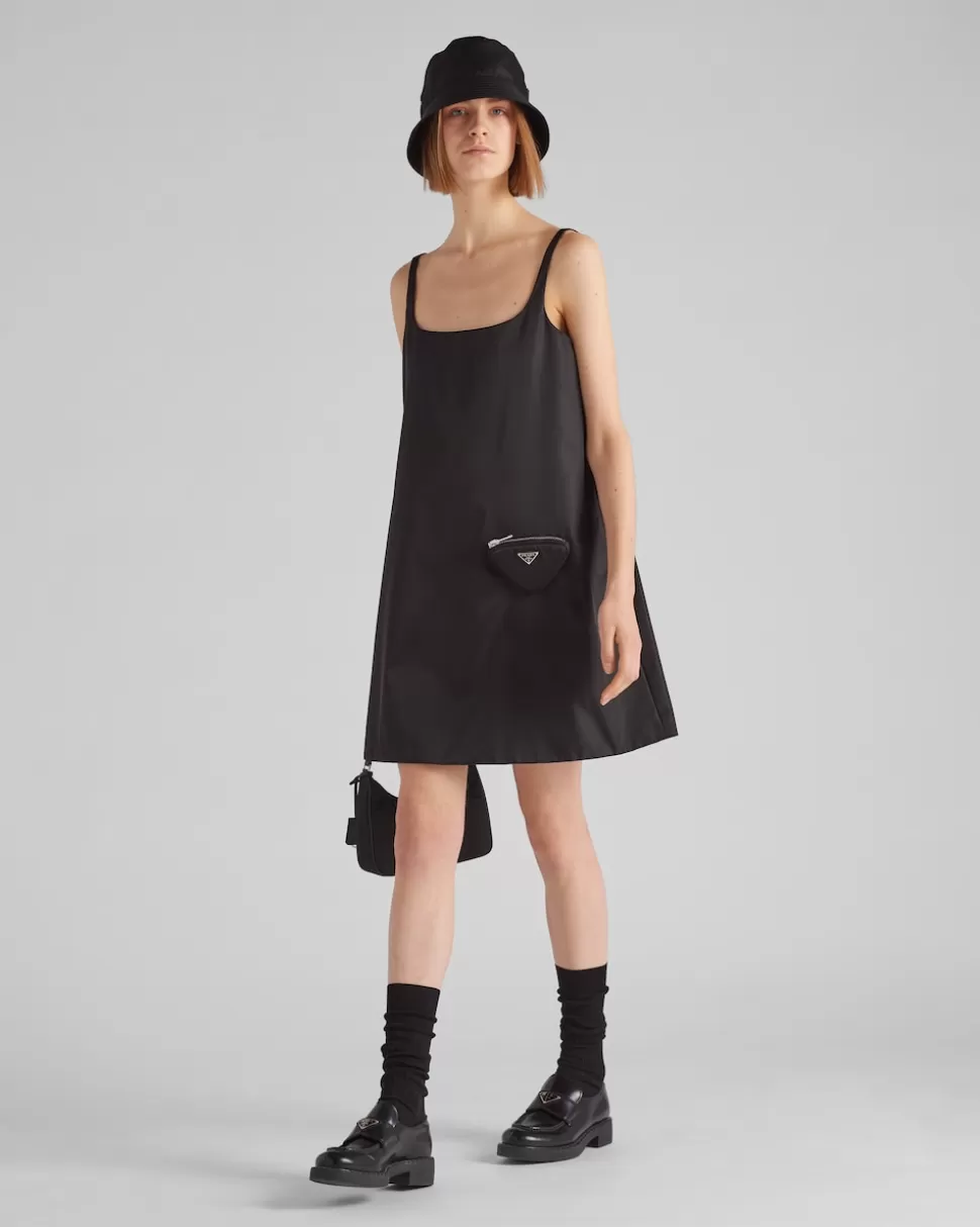 Clearance Prada ÄRmelloses Kleid Aus Re-nylon Mit Pouch Schwarz