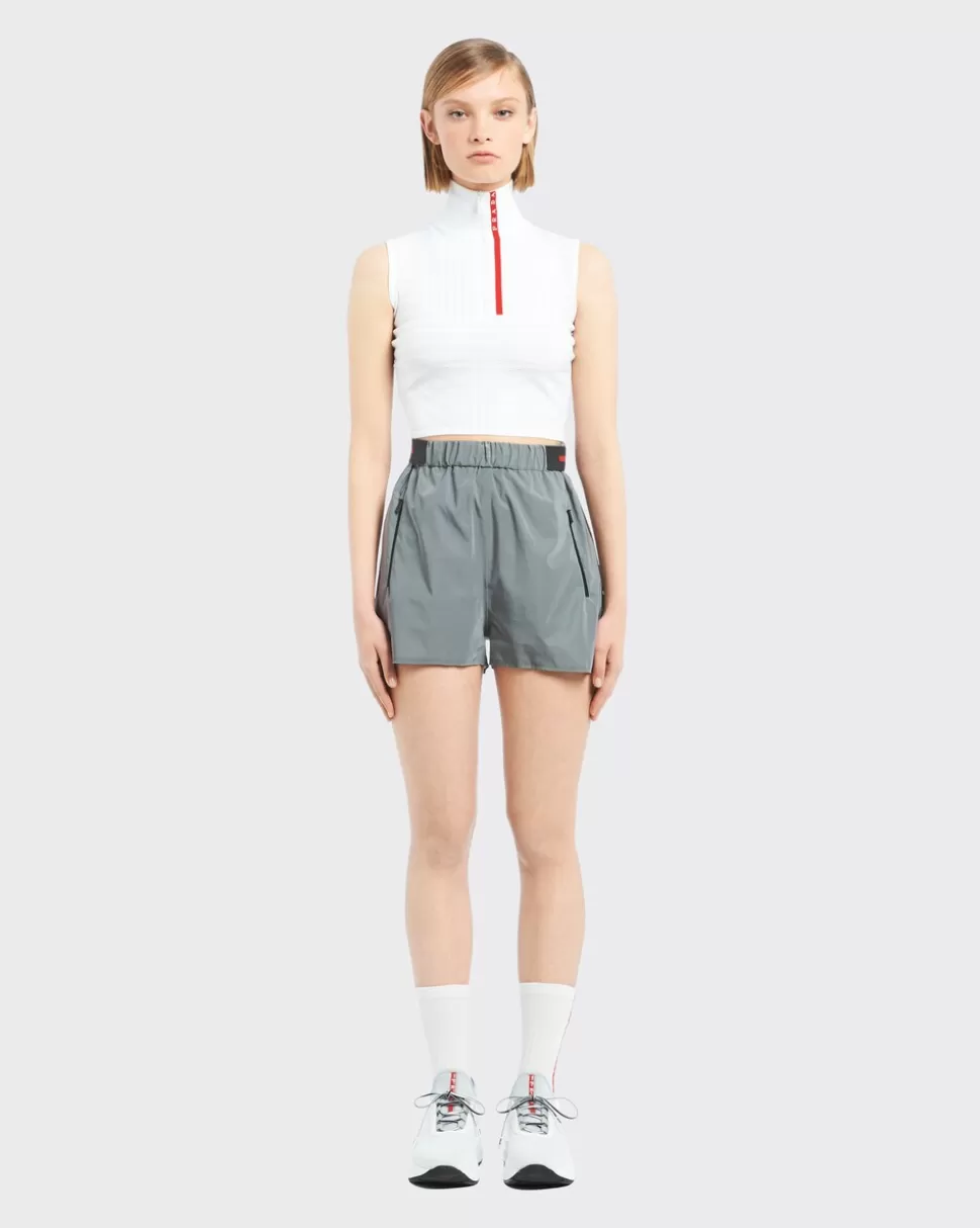 Store Prada ÄRmelloses Top Aus Polyester Weiss/Weiss
