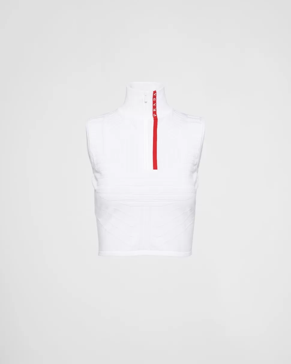 Cheap Prada ÄRmelloses Top Aus Tech Rec Re-nylon-piqué Schwarz