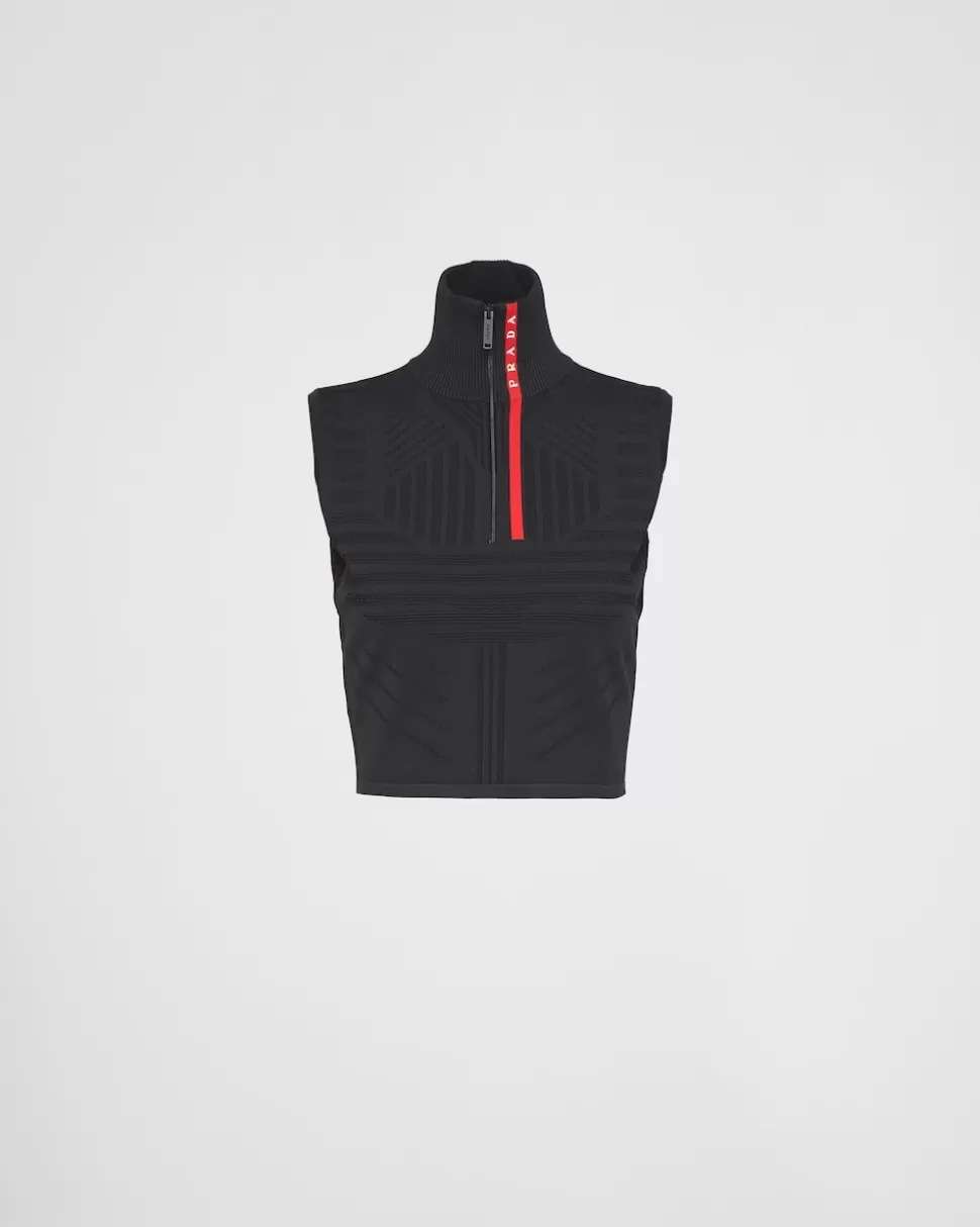 Cheap Prada ÄRmelloses Top Aus Tech Rec Re-nylon-piqué Schwarz
