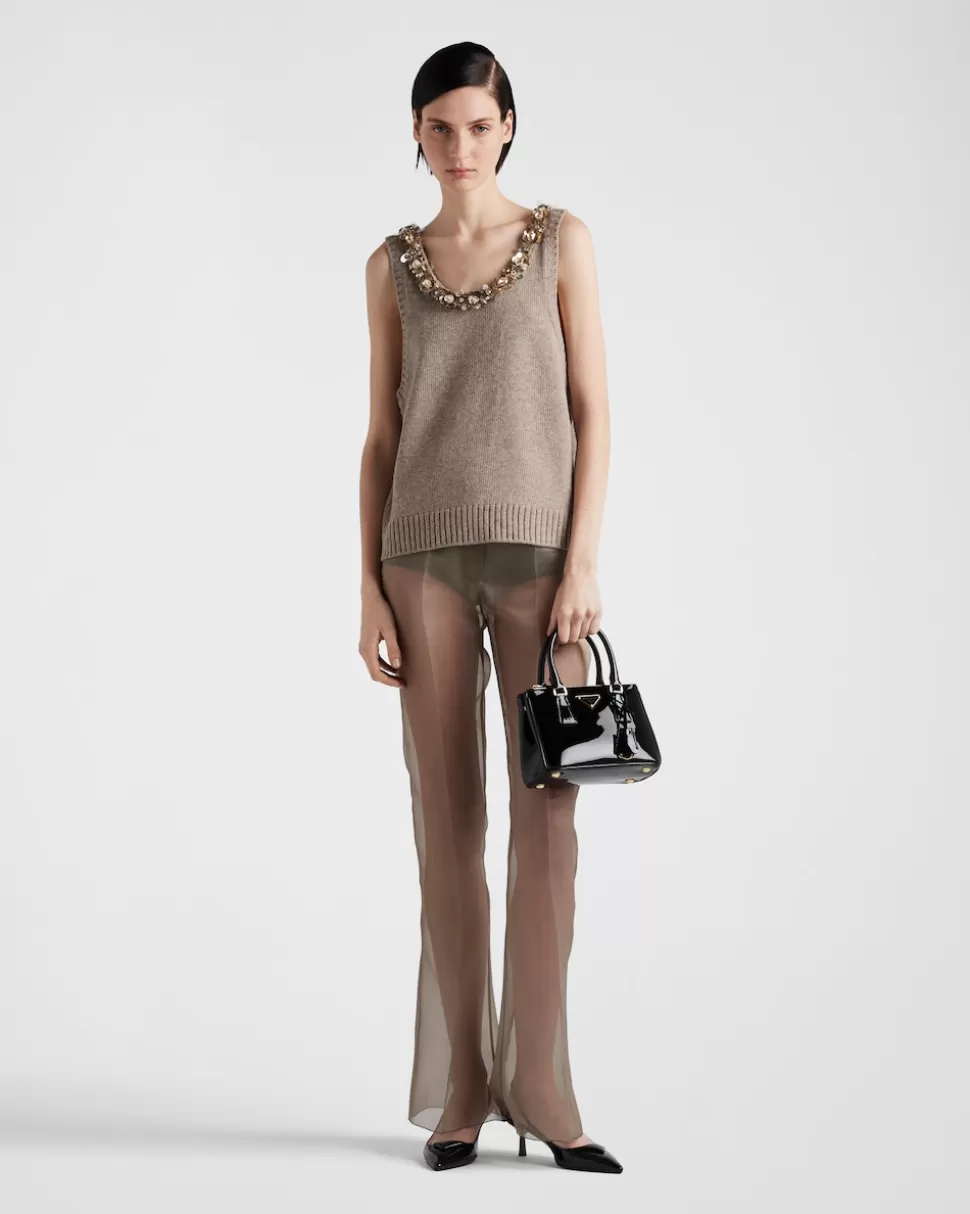 Clearance Prada ÄRmelloses Top Aus Wolle Und Kaschmir Kordel