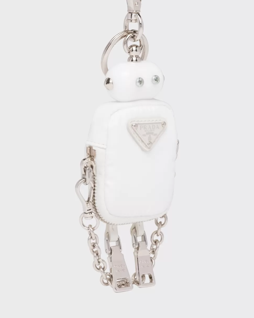 Clearance Prada Roboter-schlüsselanhänger Aus Re-nylon Weiss