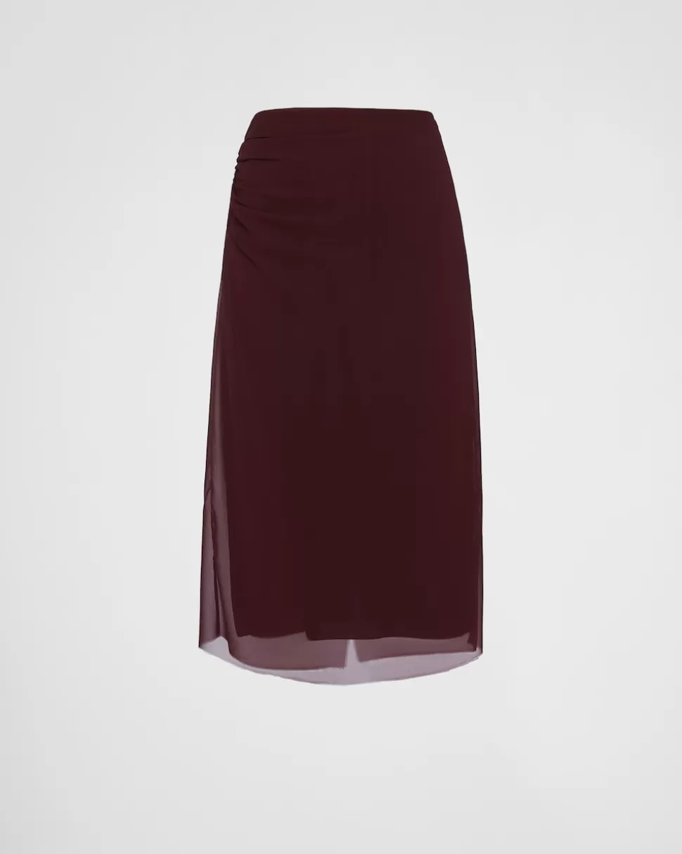 Clearance Prada Rock Aus Georgette Schwarz