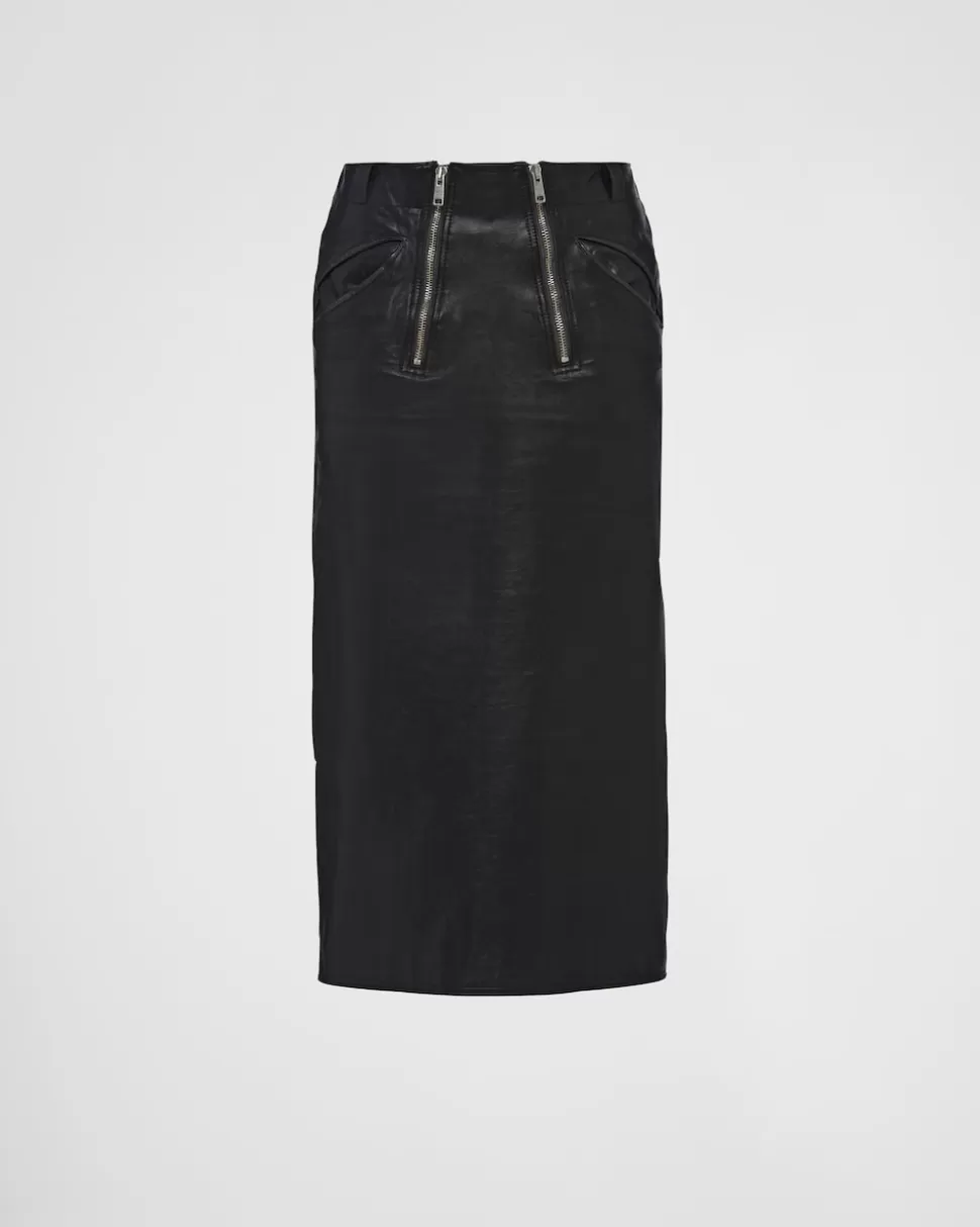 Cheap Prada Rock Aus Leder Schwarz