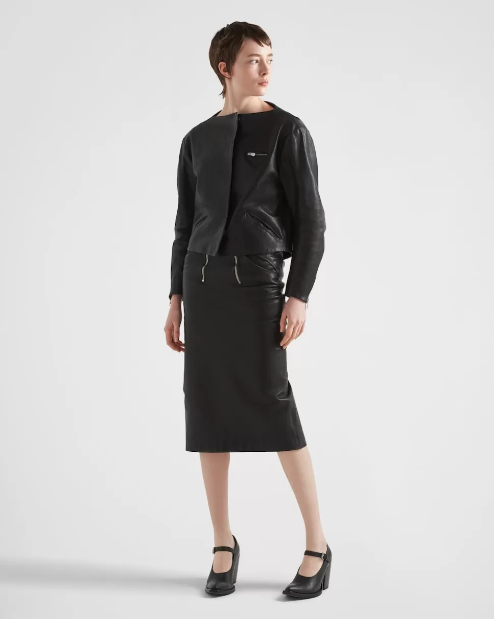 Cheap Prada Rock Aus Leder Schwarz