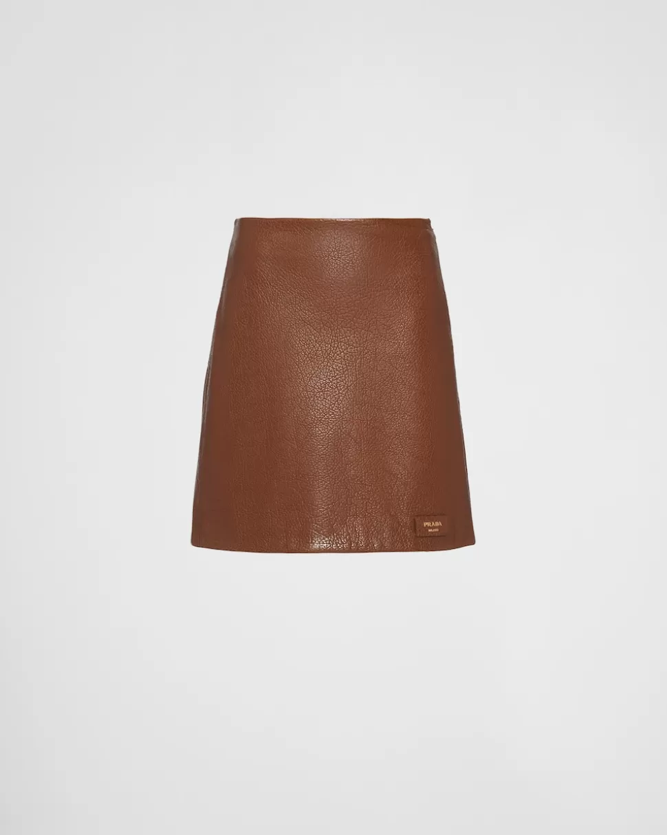 Fashion Prada Rock Aus Nappa-leder Kakaobraun