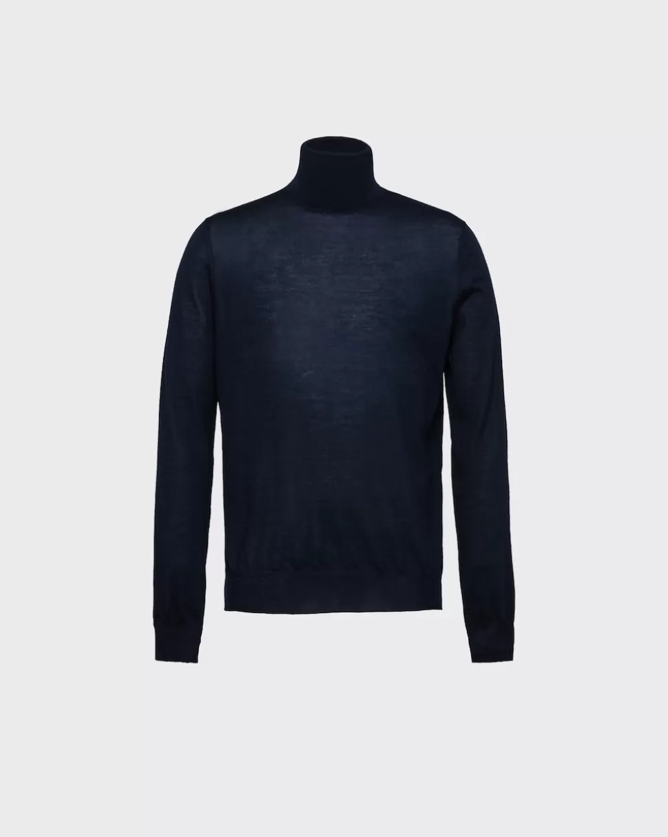 Best Prada Rollkragenpullover Aus Kaschmir Blau
