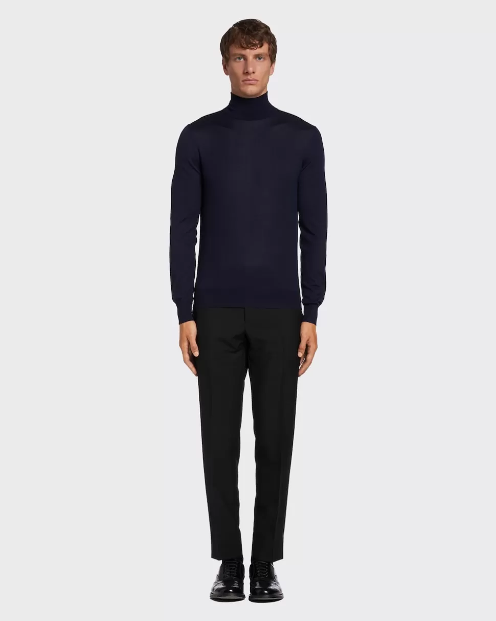 Best Prada Rollkragenpullover Aus Kaschmir Blau
