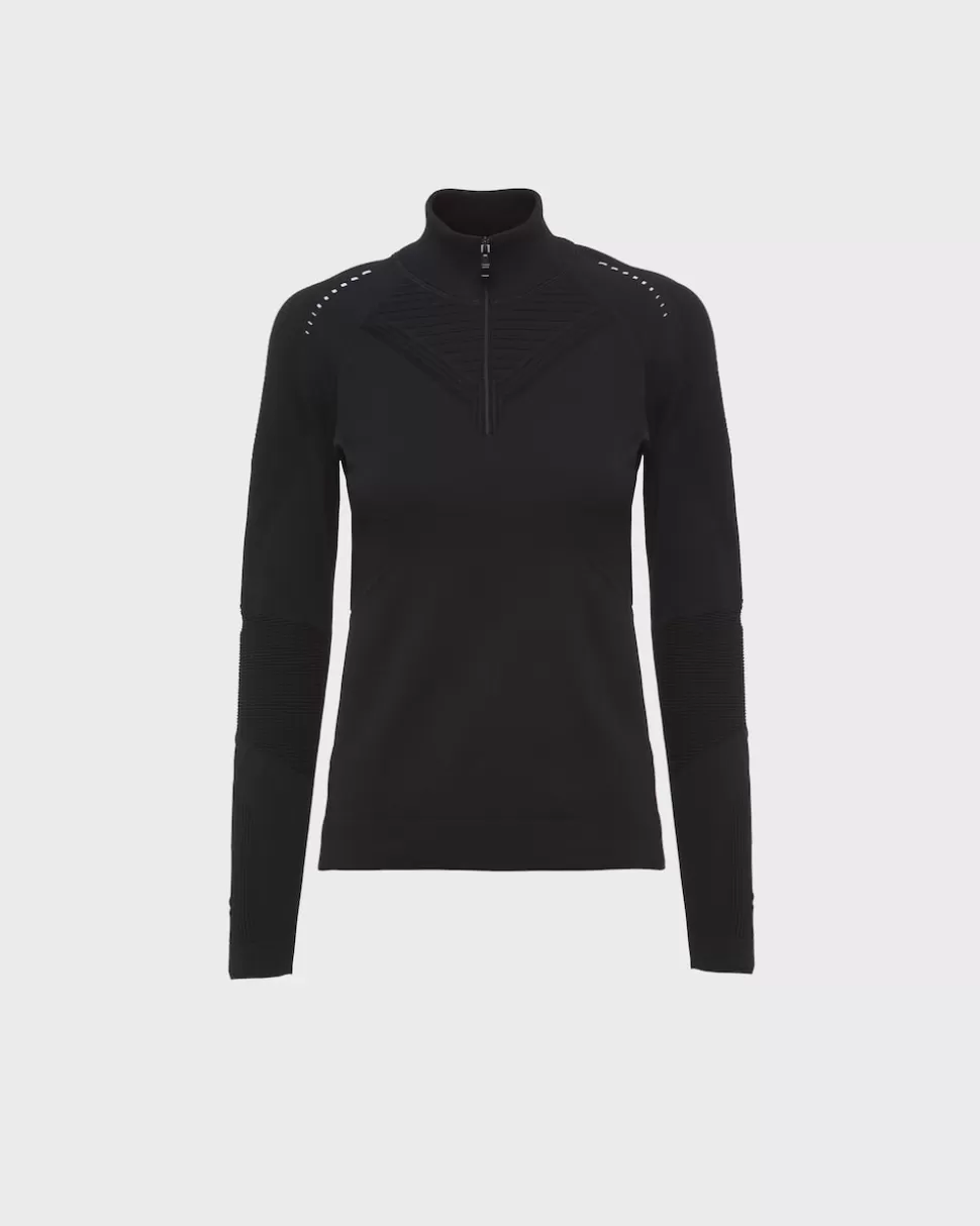 Sale Prada Rollkragenpullover Aus Soft Rec Polyester Schwarz/Weiss