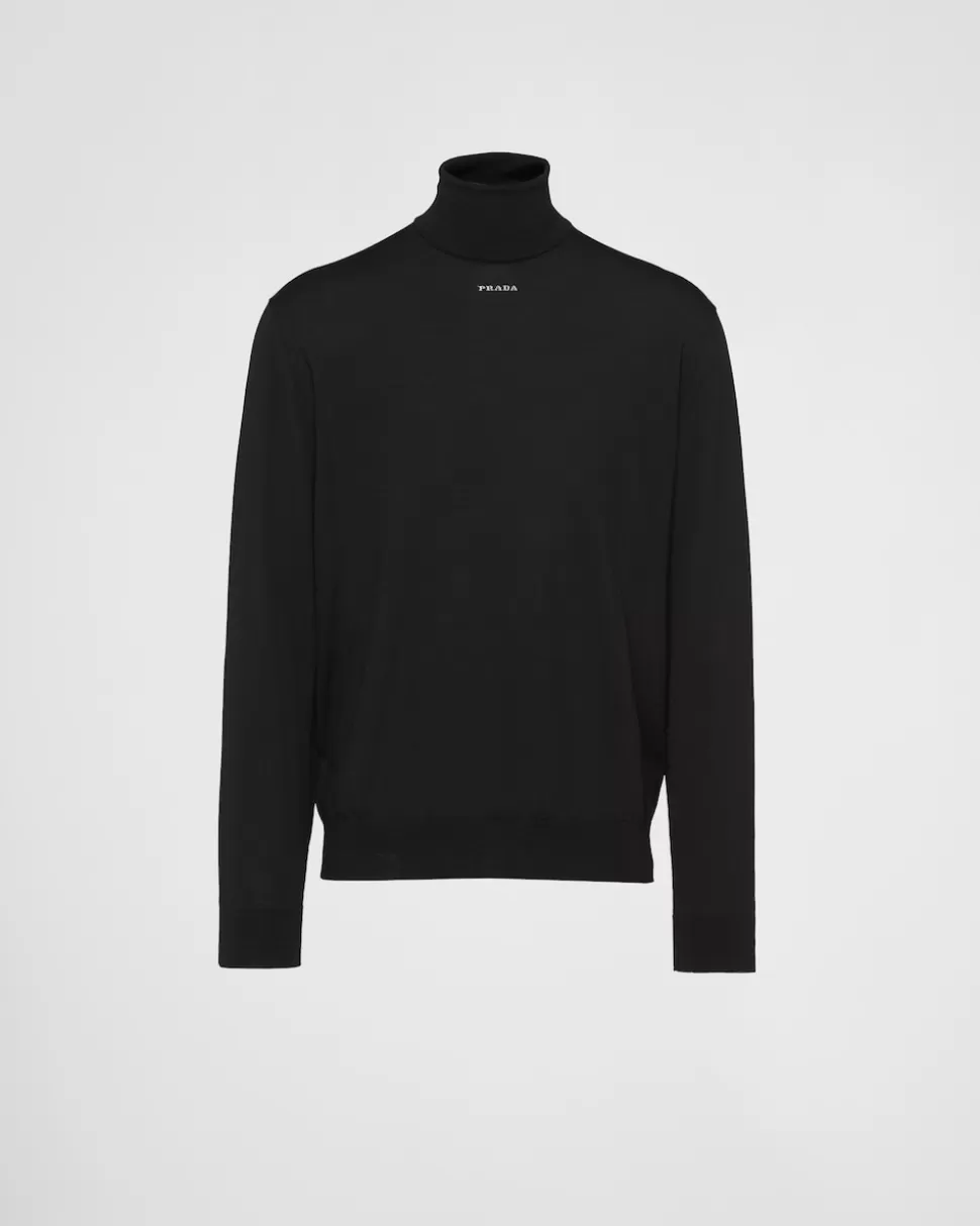 Cheap Prada Rollkragenpullover Aus Superfine-wool Schwarz